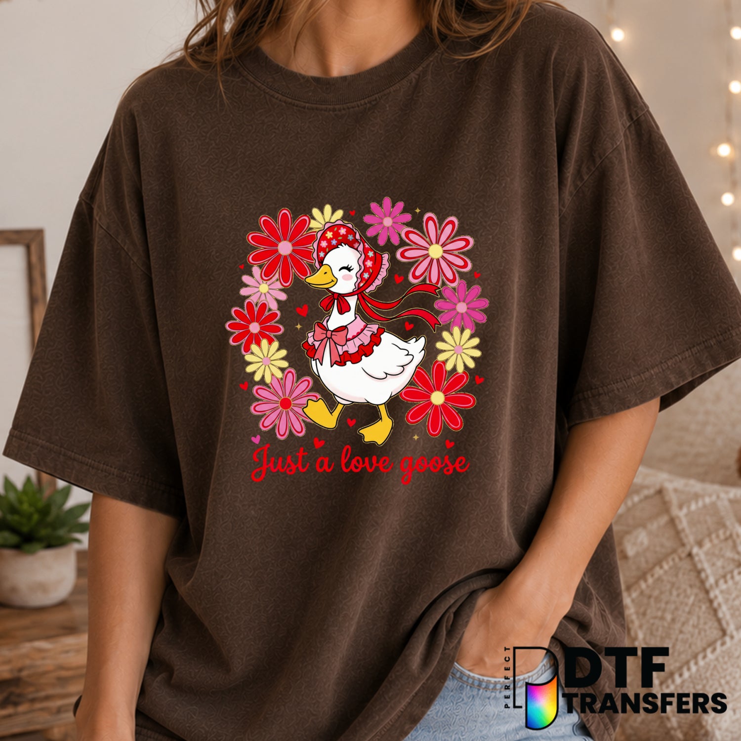 Just a Love Goose – Valentine's Day DTF Transfer (view 2 of 2) – by Perfect DTF Transfers – Premade DTF Transfers – Valent...