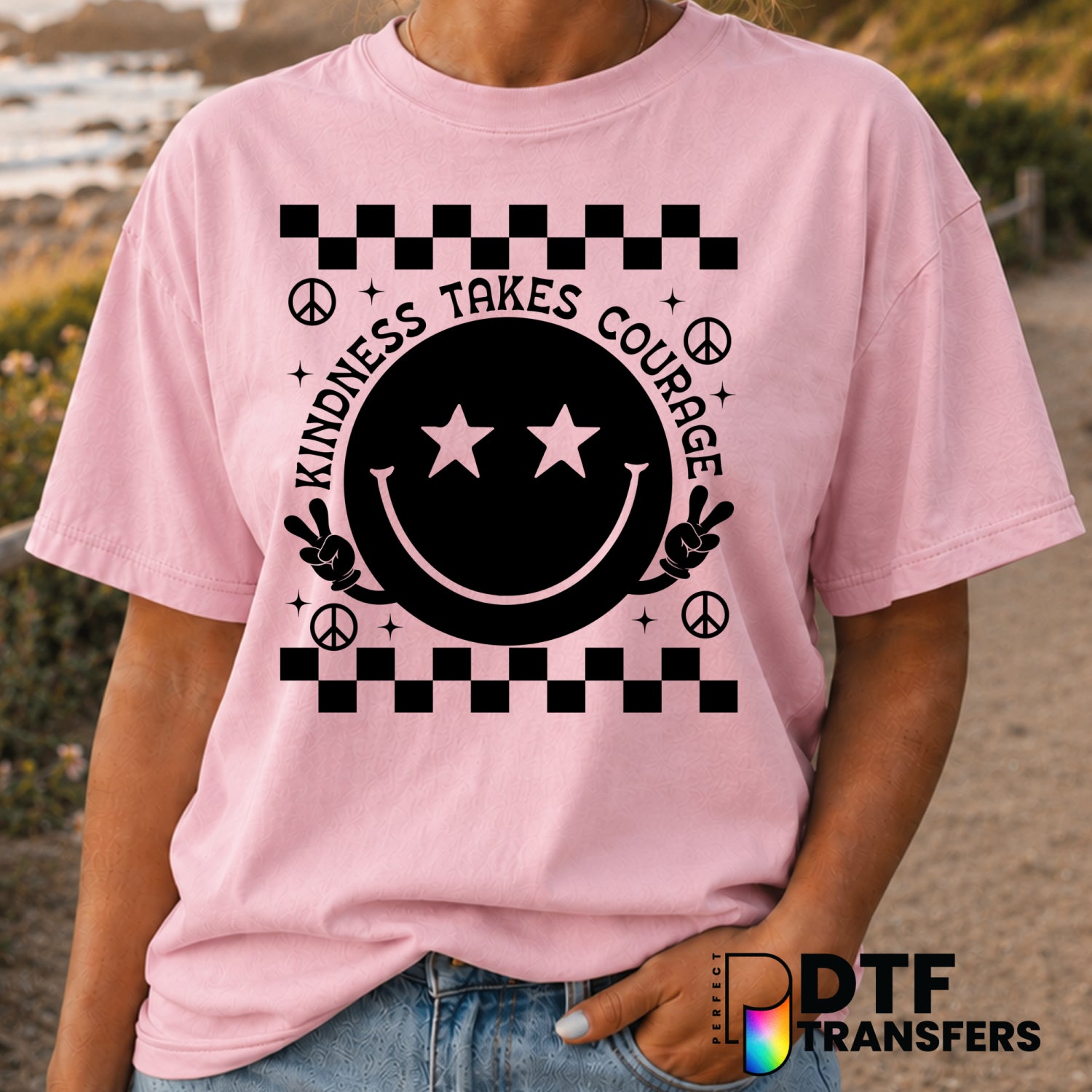 KINDNESS TAKES COURAGE – Anti-Bullying DTF Transfer (view 2 of 2) – by Perfect DTF Transfers – Premade DTF Transfers – Ant...