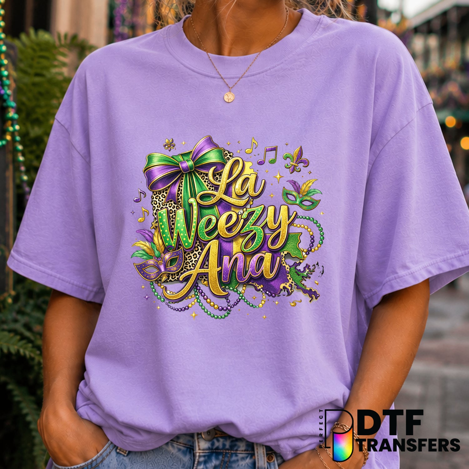 LA WEEZY ANA – Mardi Gras DTF Transfer (view 1 of 2) – by Perfect DTF Transfers – Premade DTF Transfers – Mardi Gras, Fest...
