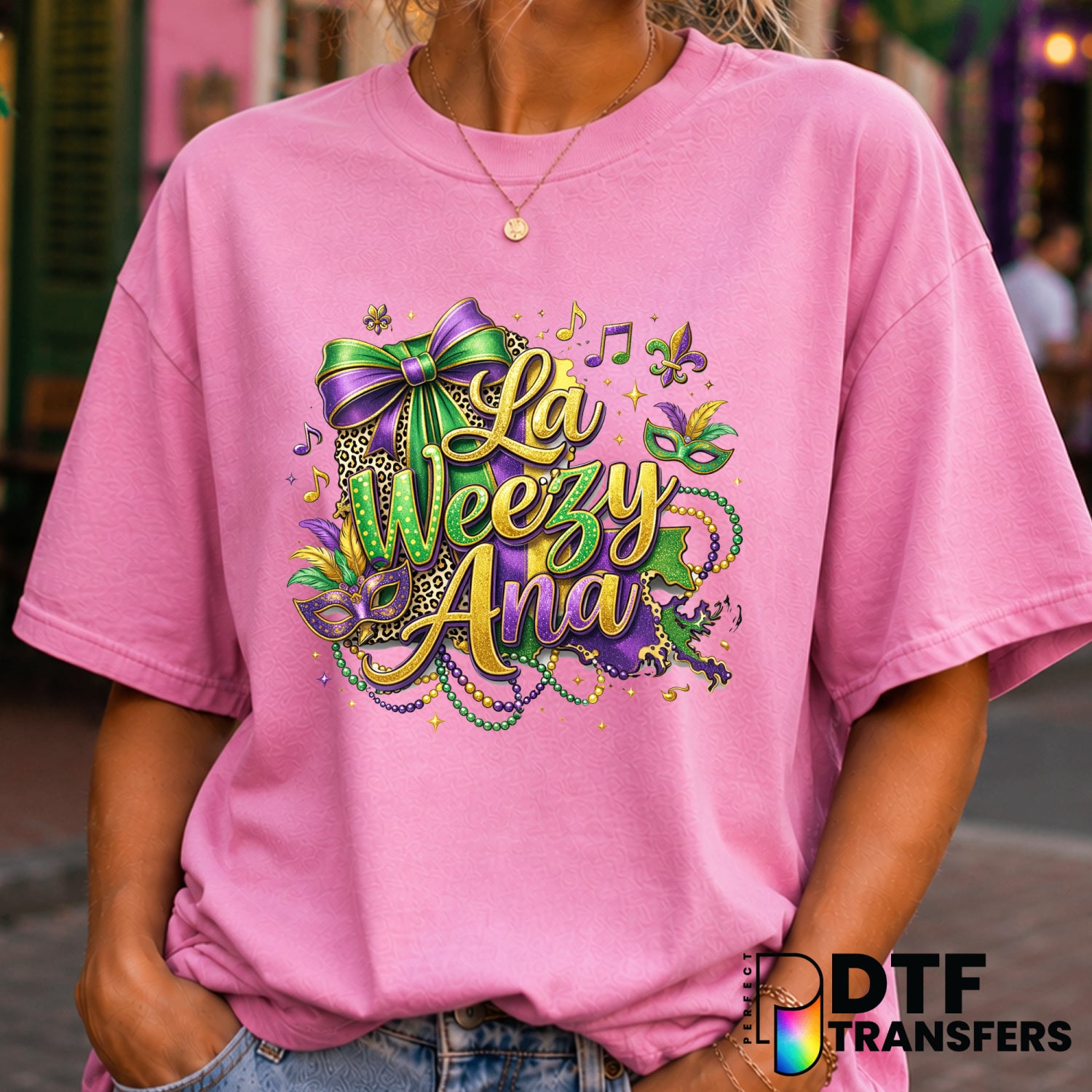 LA WEEZY ANA – Mardi Gras DTF Transfer (view 2 of 2) – by Perfect DTF Transfers – Premade DTF Transfers – Mardi Gras, Fest...