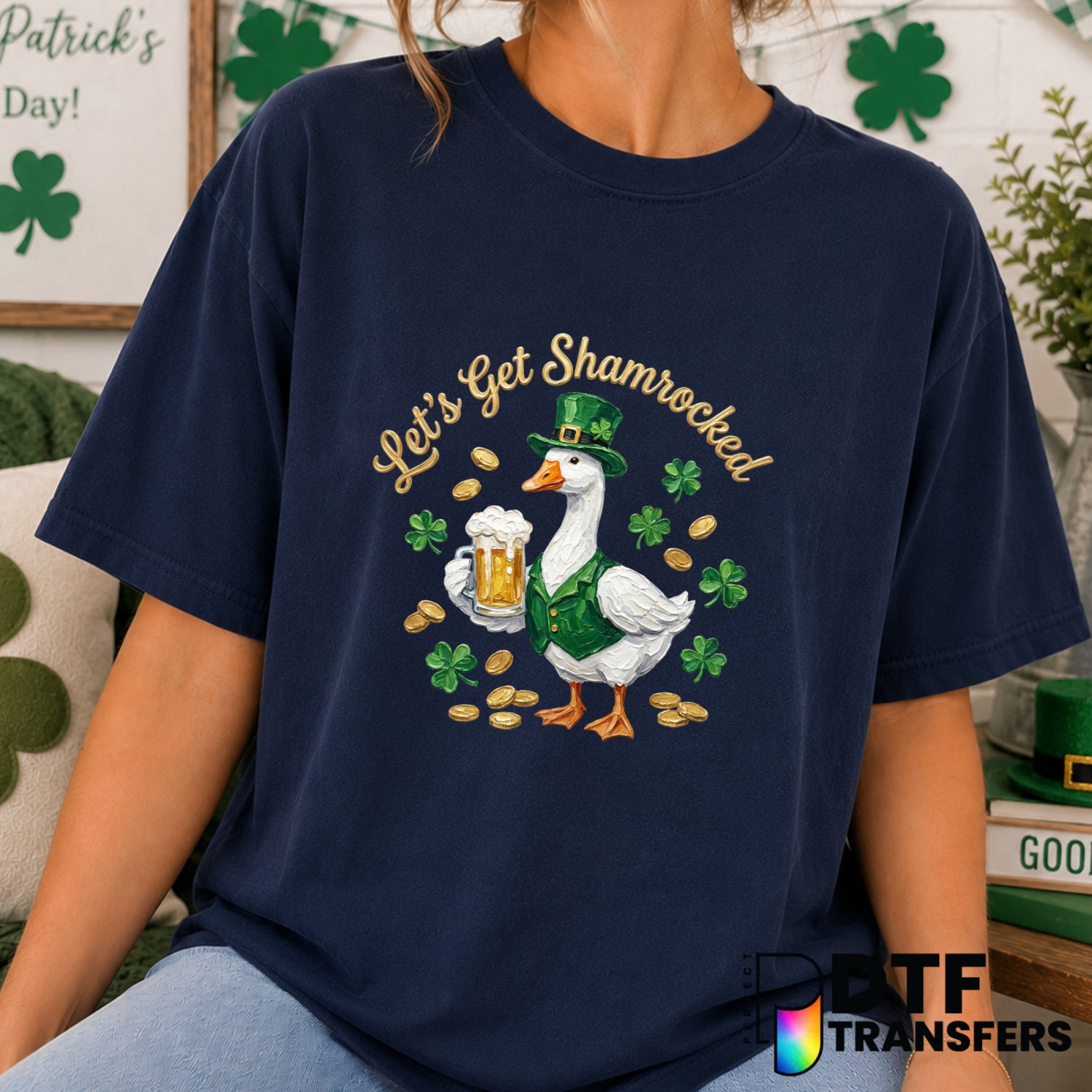 Let's Get Shamrocked – St. Patrick's Day DTF Transfer (view 1 of 2) – by Perfect DTF Transfers – Premade DTF Transfers – S...