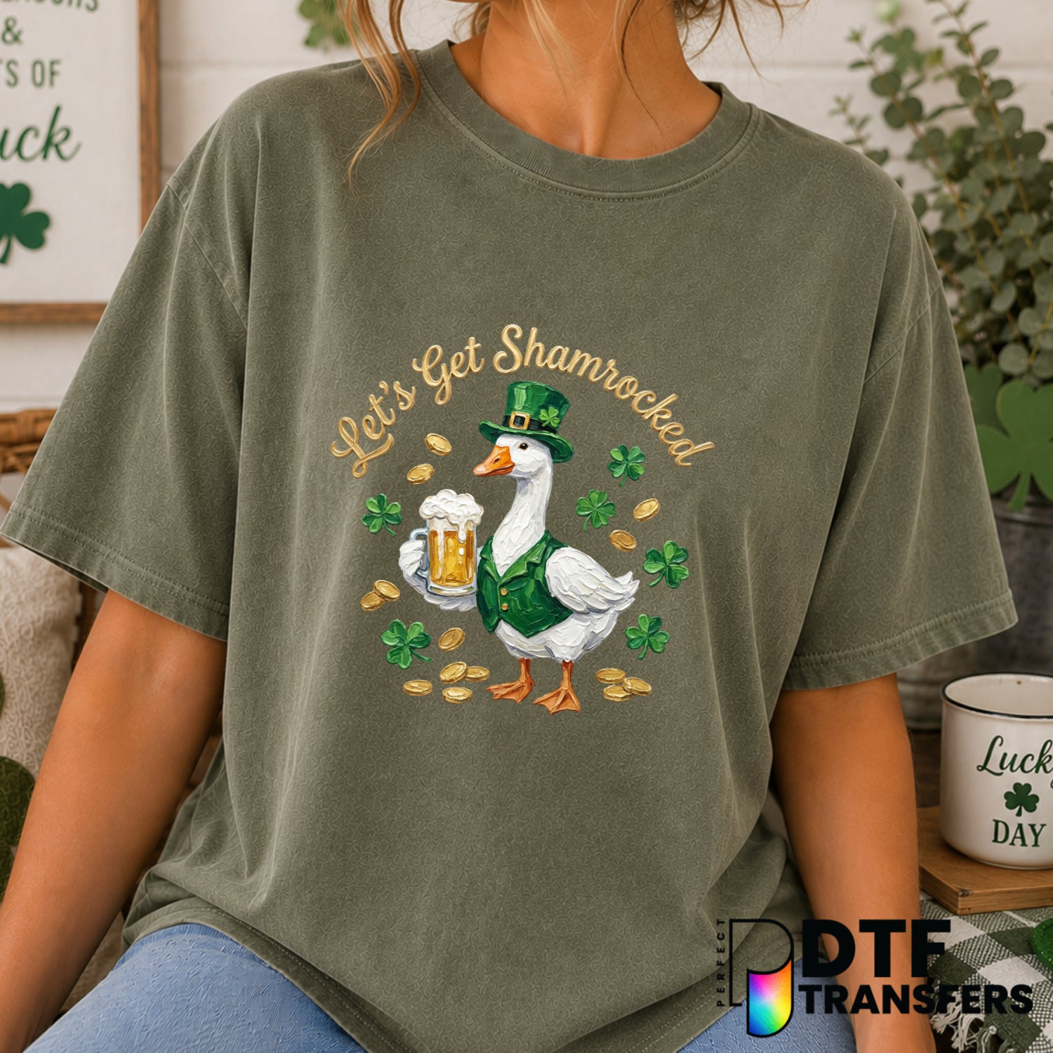 Let's Get Shamrocked – St. Patrick's Day DTF Transfer (view 2 of 2) – by Perfect DTF Transfers – Premade DTF Transfers – S...