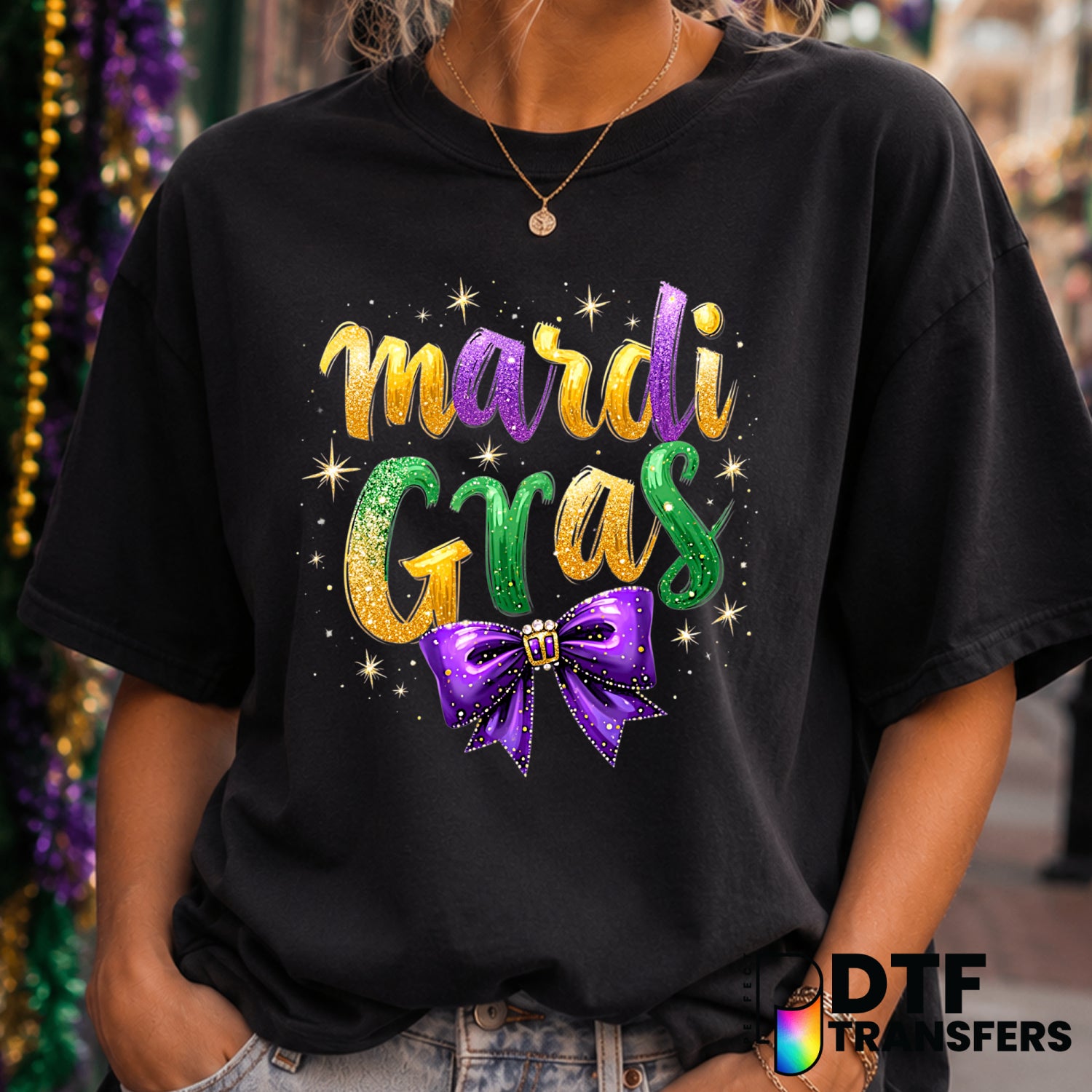 LET THE GOOD TIMES ROLL – Mardi Gras DTF Transfer (view 2 of 2) – by Perfect DTF Transfers – Premade DTF Transfers – Mardi...