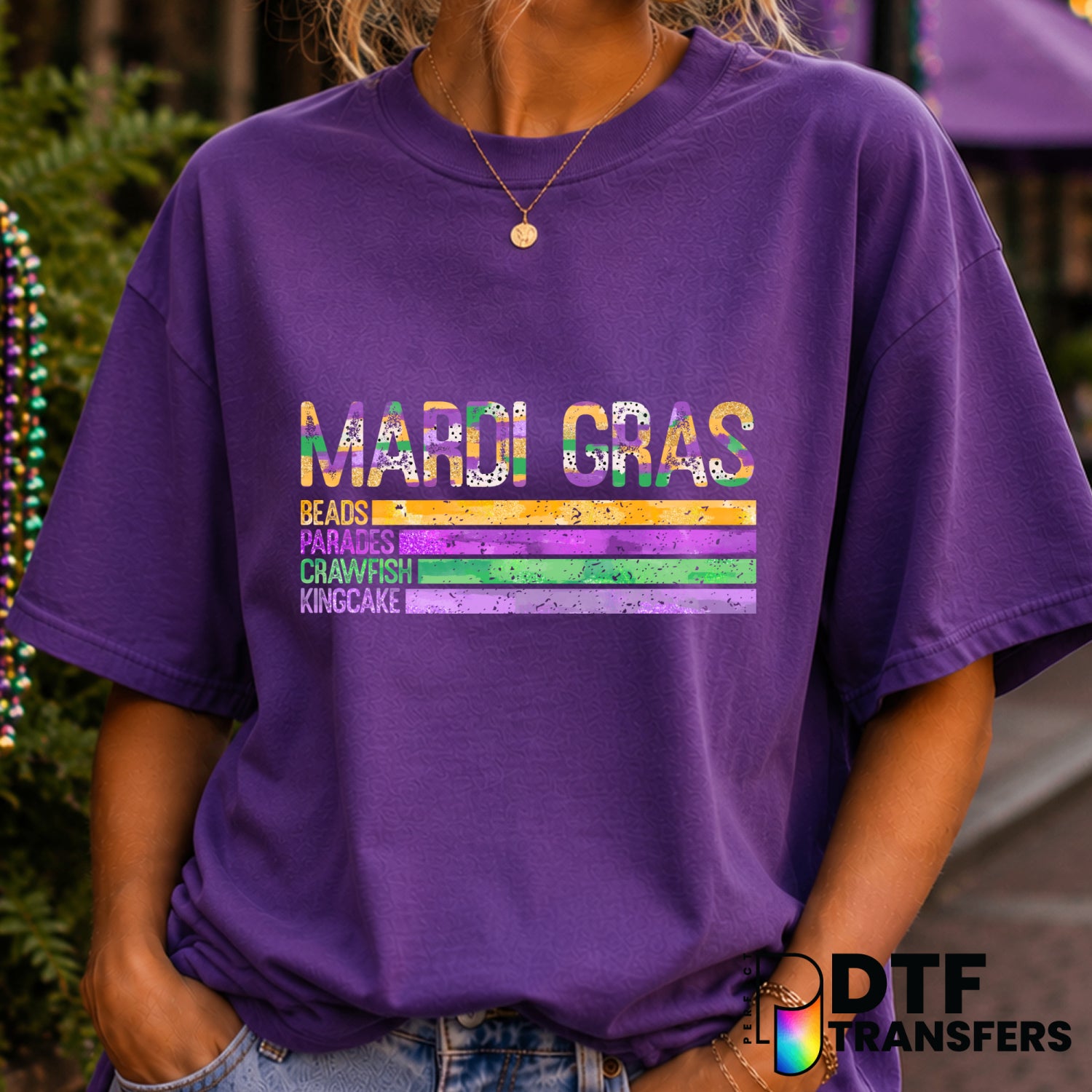 Let The Good Times Roll – Mardi Gras DTF Transfer (view 2 of 2) – by Perfect DTF Transfers – Premade DTF Transfers – Mardi...