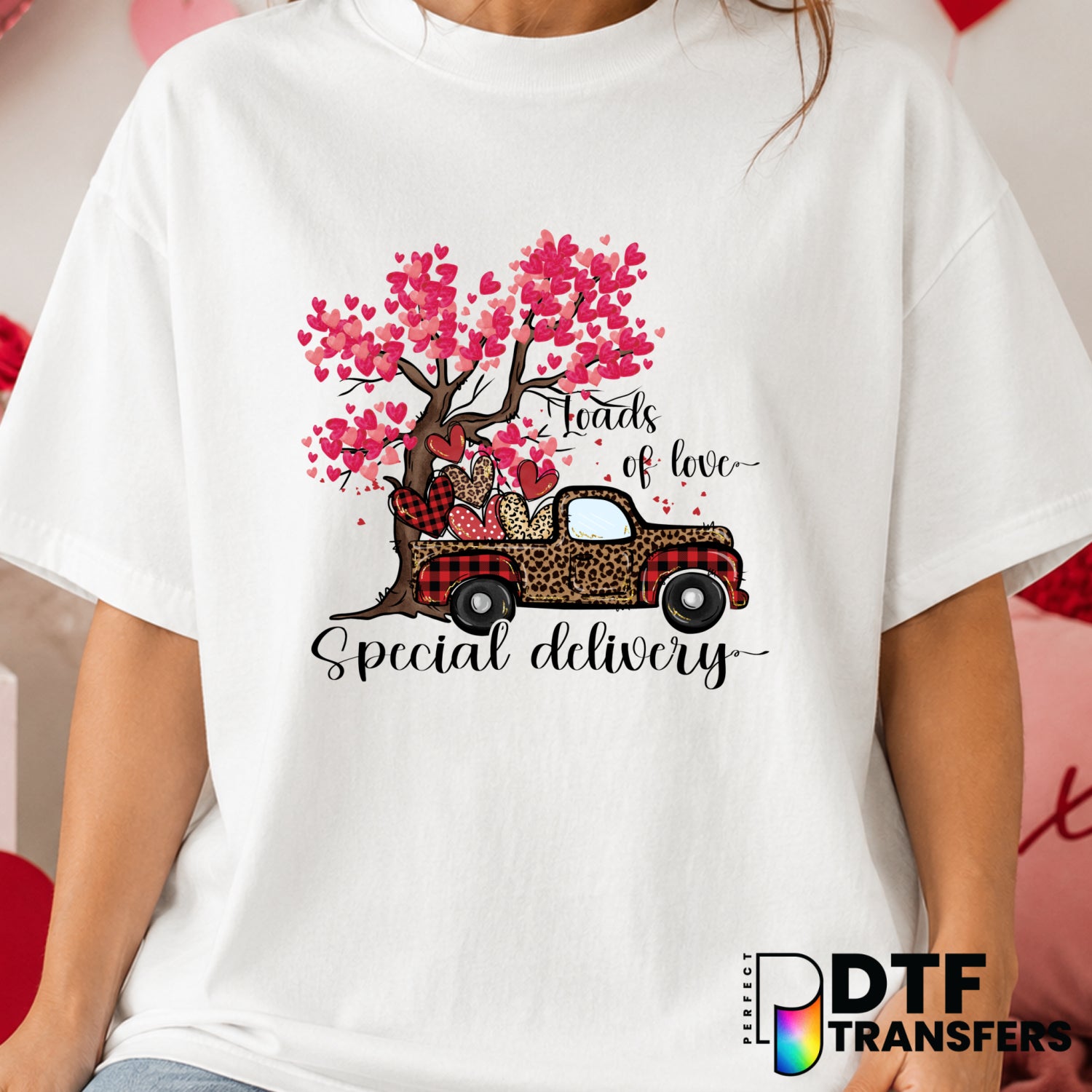Loads Of Love Special Delivery Valentine's Day Truck – DTF Transfer (view 1 of 2) – by Perfect DTF Transfers – Premade DTF...