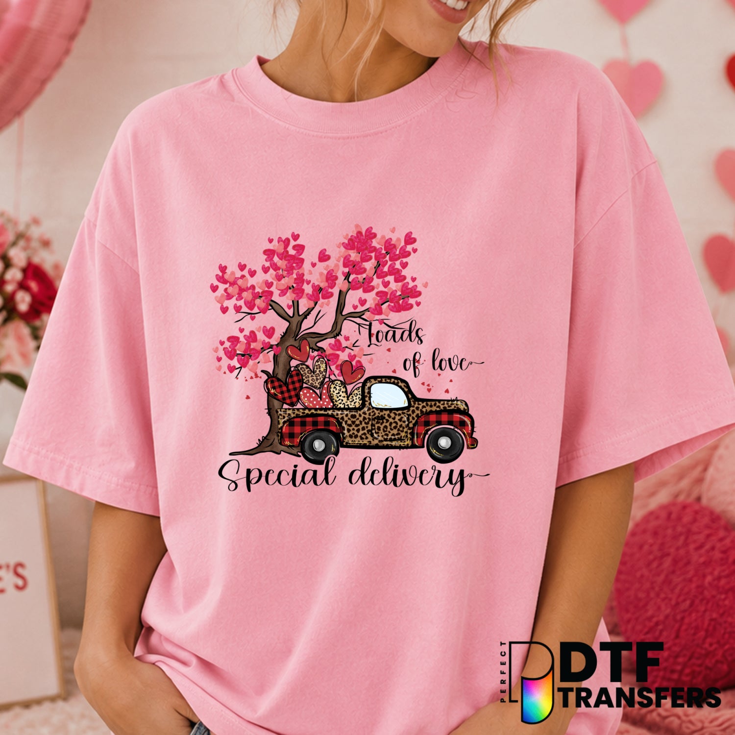 Loads Of Love Special Delivery Valentine's Day Truck – DTF Transfer (view 2 of 2) – by Perfect DTF Transfers – Premade DTF...