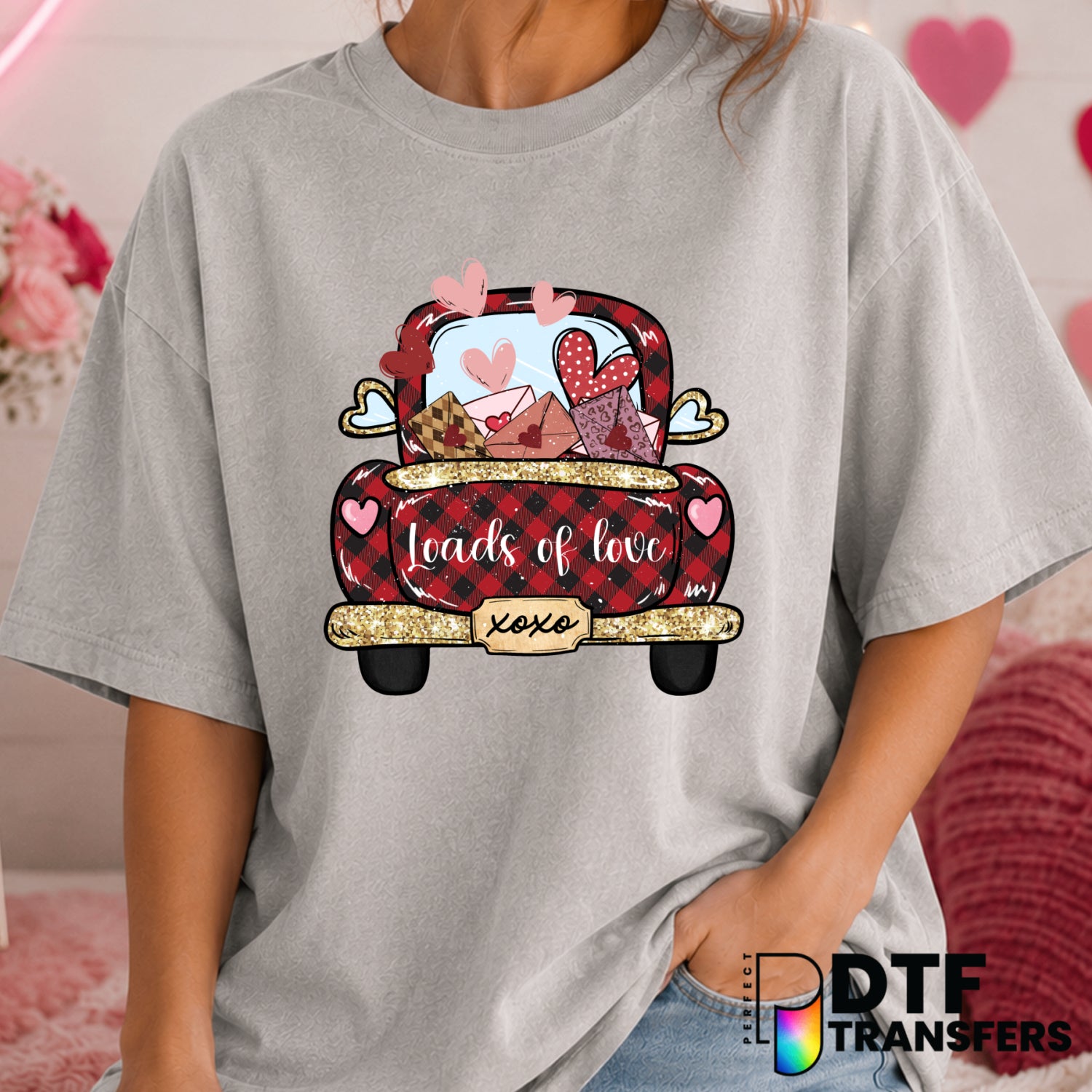 Loads to Love XOXO – Valentine's Day DTF Transfer (view 1 of 2) – by Perfect DTF Transfers – Premade DTF Transfers – Valen...