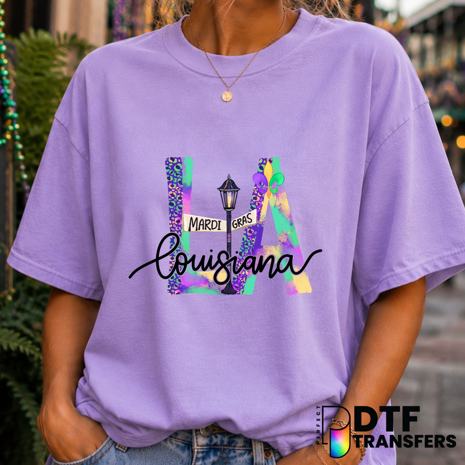 Louisiana LA Mardi Gras – DTF Transfer (view 1 of 2) – by Perfect DTF Transfers – Premade DTF Transfers – Mardi Gras, Fest...