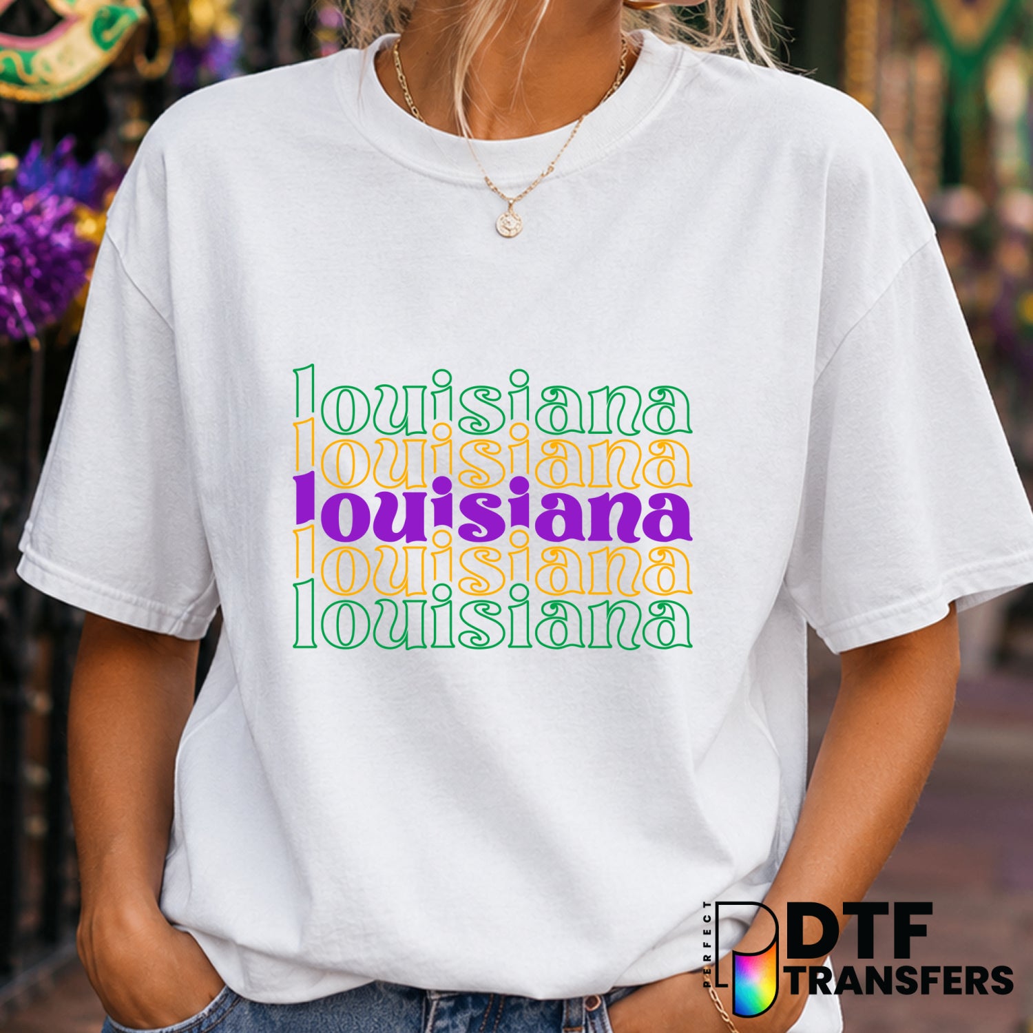 Louisiana Mardi Gras – DTF Transfer (view 1 of 2) – by Perfect DTF Transfers – Premade DTF Transfers – Mardi Gras, Festival