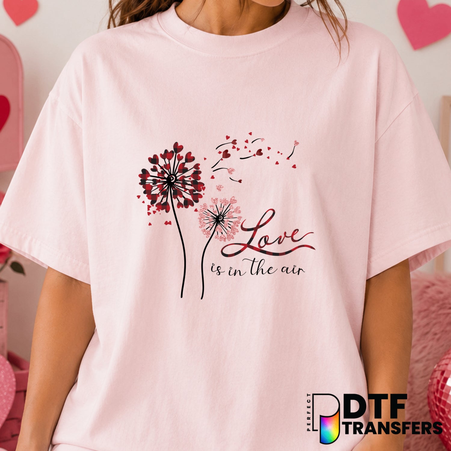 Love Is In The Air – Valentine's Day DTF Transfer (view 2 of 2) – by Perfect DTF Transfers – Premade DTF Transfers – Valen...