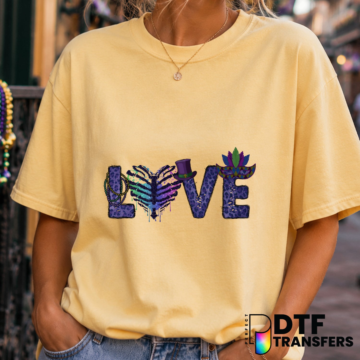 LOVE Purple Leopard Fleur de Lis – Mardi Gras DTF Transfer (view 1 of 2) – by Perfect DTF Transfers – Premade DTF Transfer...