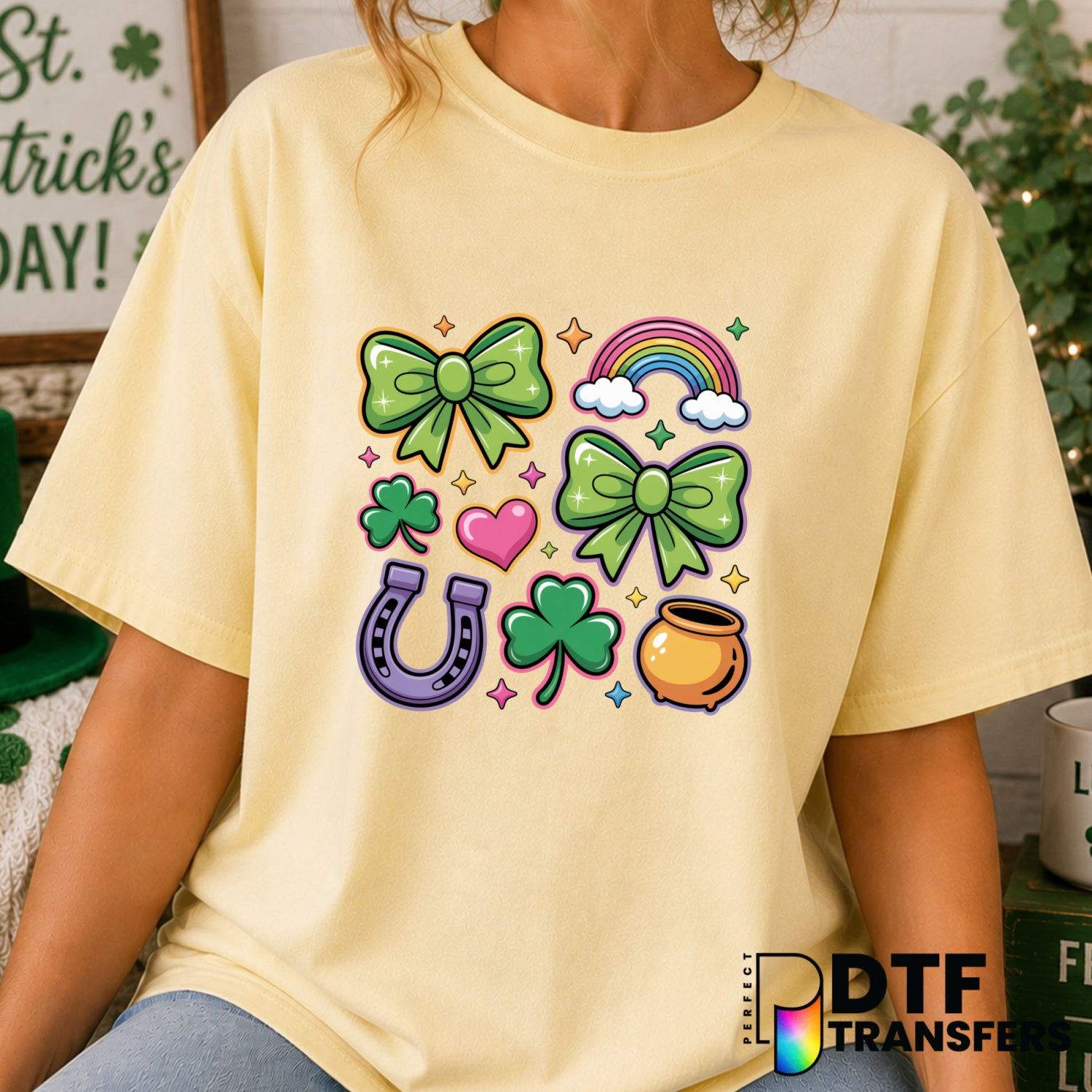 Lucky Charm St. Patrick's Day – DTF Transfer (view 2 of 2) – by Perfect DTF Transfers – Premade DTF Transfers – St. Patric...