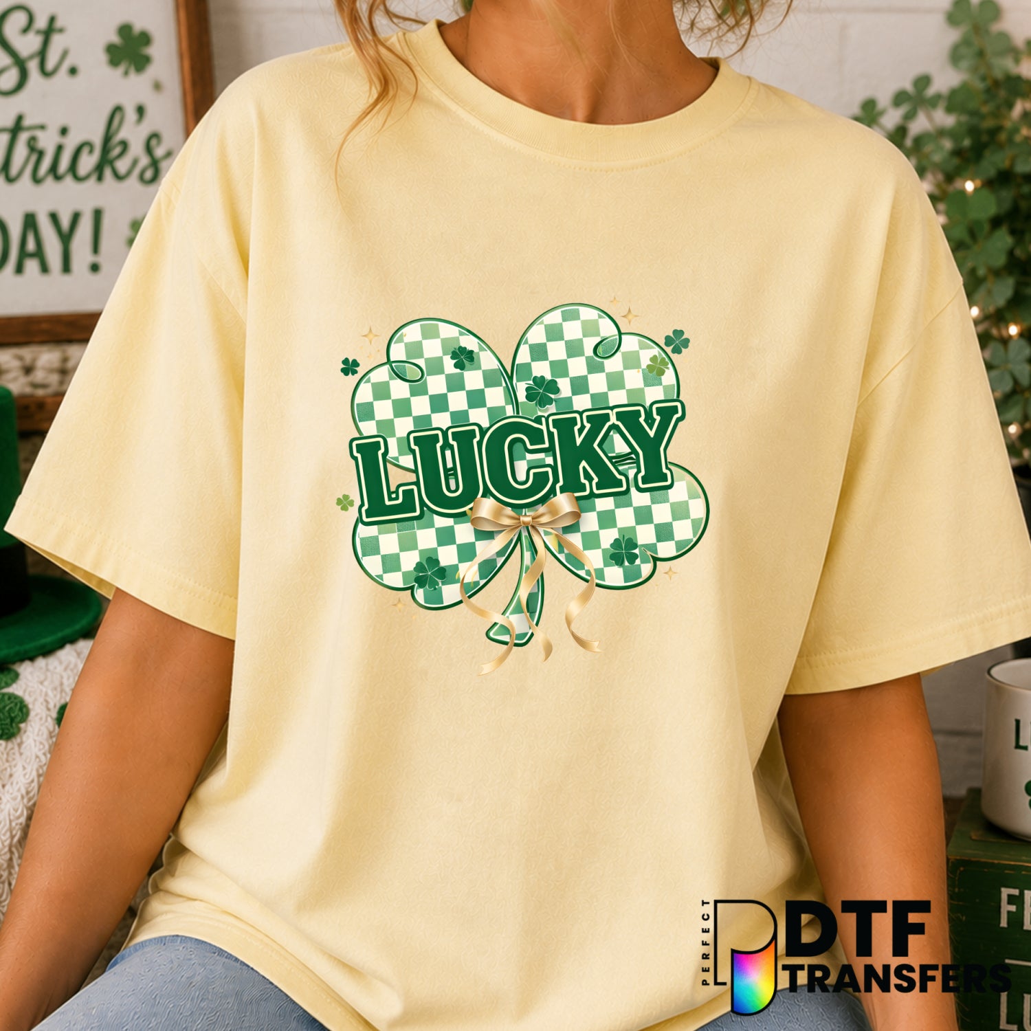 Lucky Coquette St. Patrick's Day – DTF Transfer (view 1 of 2) – by Perfect DTF Transfers – Premade DTF Transfers – St. Pat...