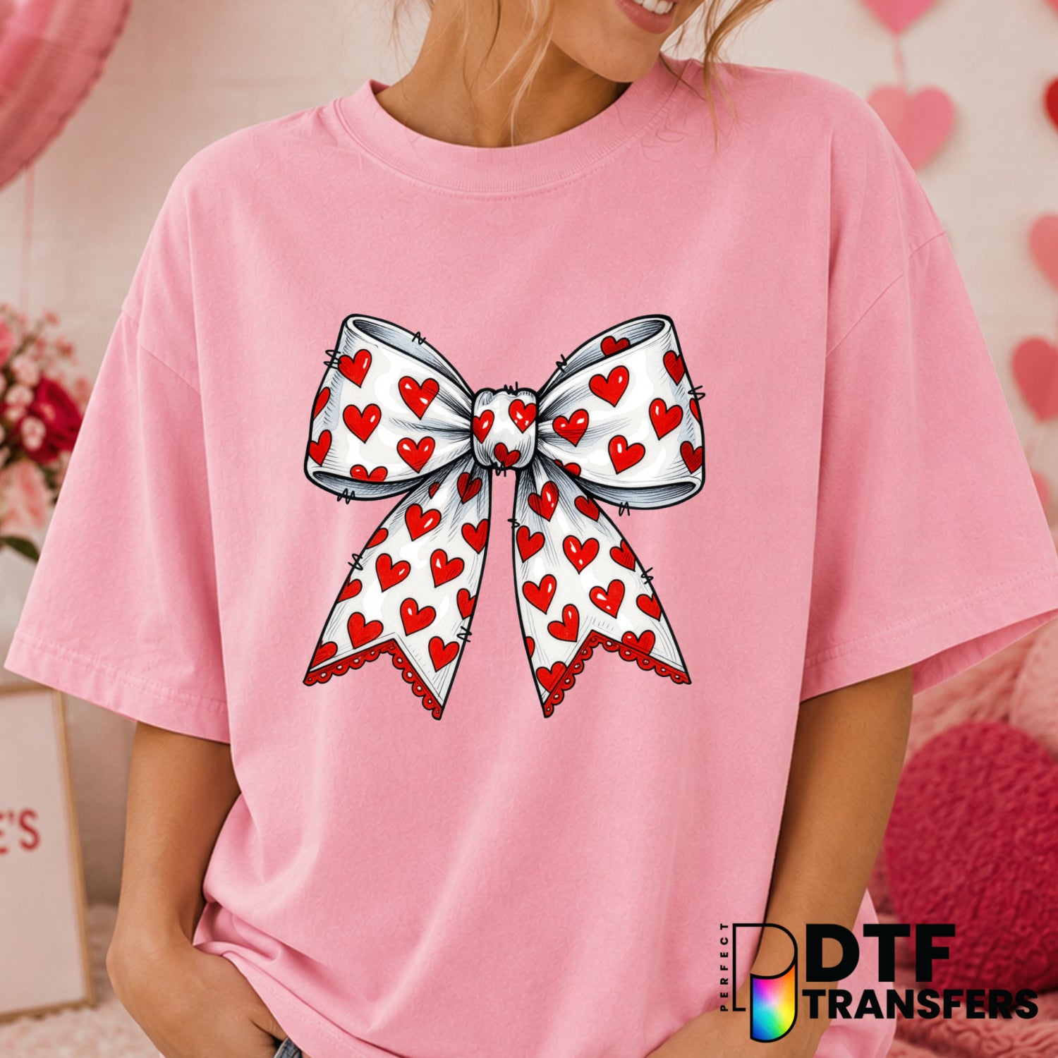 LUCKY in LOVE – Valentine's Day DTF Transfer (view 1 of 2) – by Perfect DTF Transfers – Premade DTF Transfers – Valentine'...
