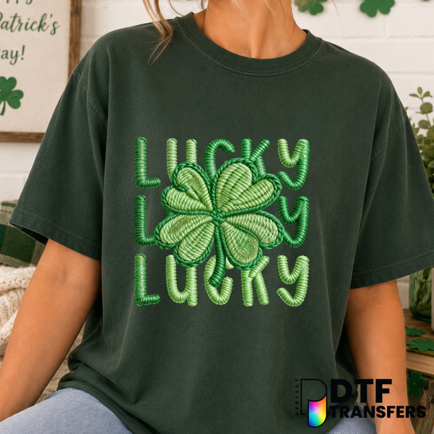 LUCKY – St. Patrick's Day DTF Transfer (view 1 of 2) – by Perfect DTF Transfers – Premade DTF Transfers – St. Patrick's Da...