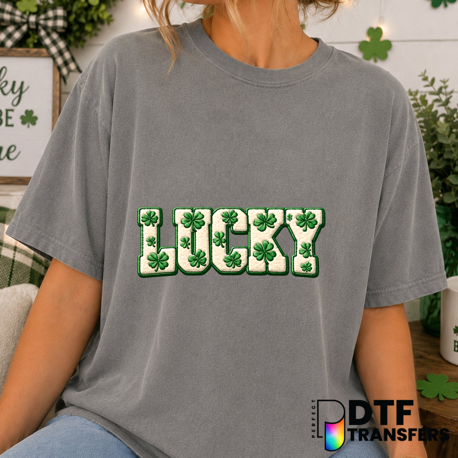 LUCKY – St. Patrick's Day DTF Transfer (view 1 of 2) – by Perfect DTF Transfers – Premade DTF Transfers – St. Patrick's Da...