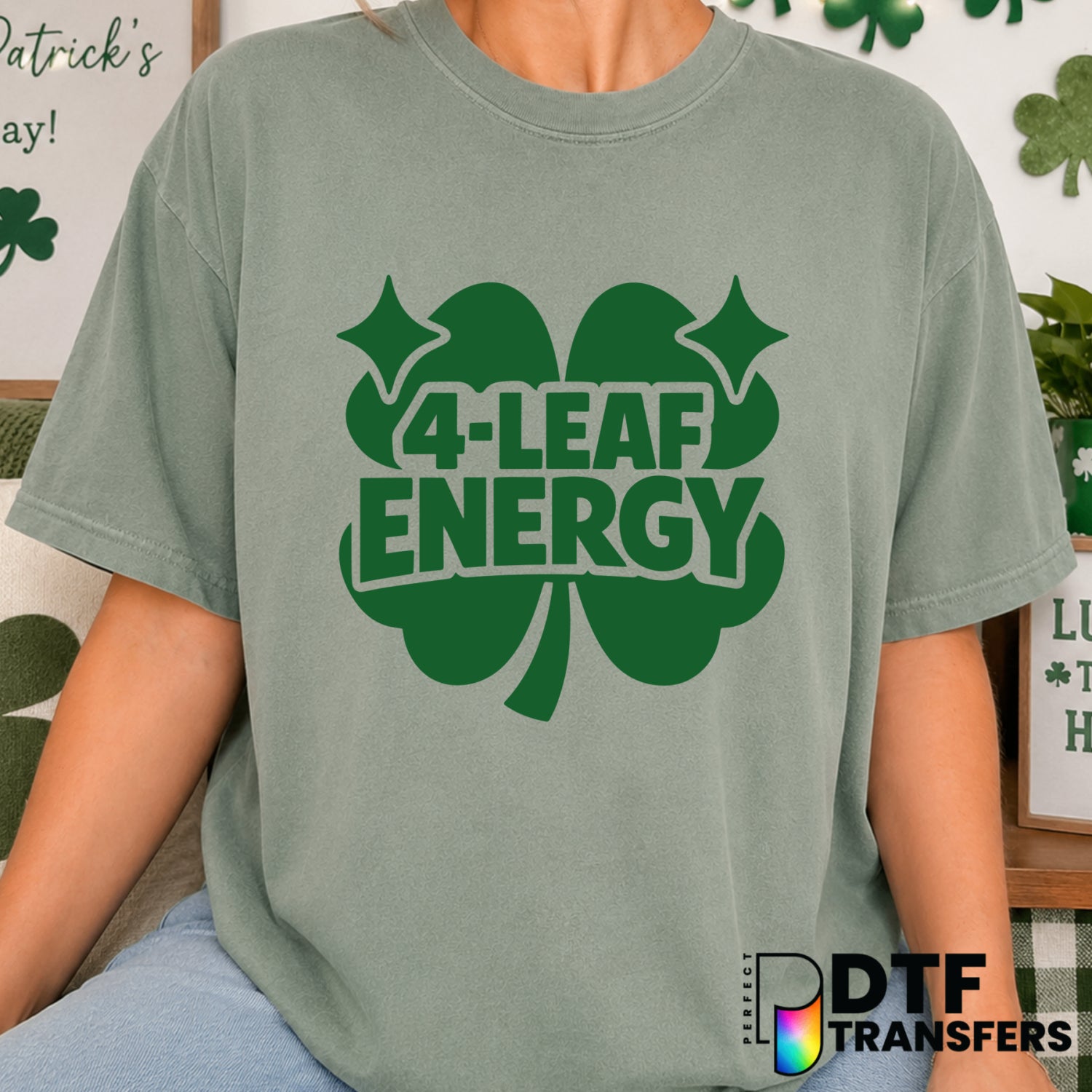LUCKY – St. Patrick's Day DTF Transfer (view 2 of 2) – by Perfect DTF Transfers – Premade DTF Transfers – St. Patrick's Da...