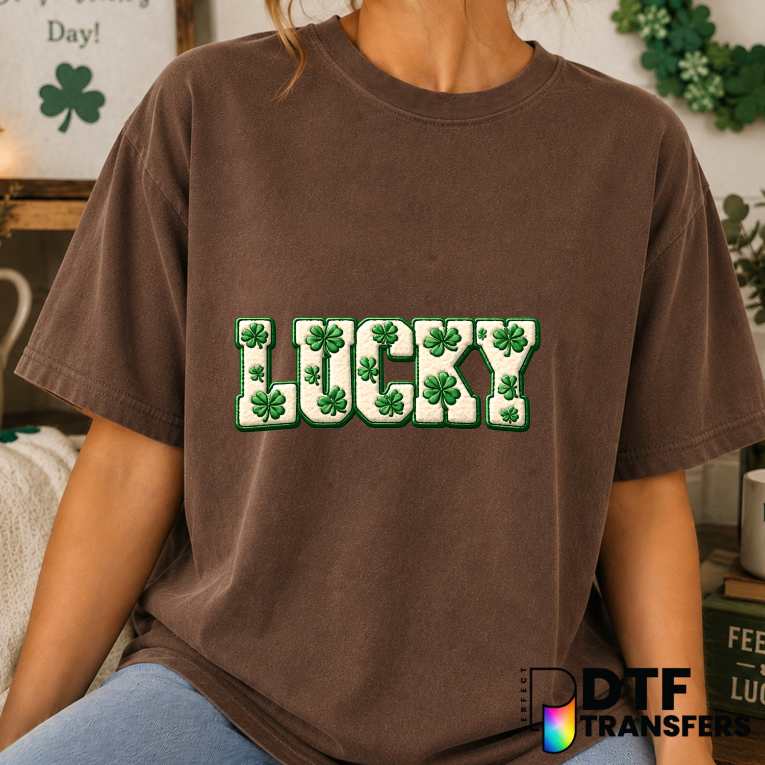 LUCKY – St. Patrick's Day DTF Transfer (view 2 of 2) – by Perfect DTF Transfers – Premade DTF Transfers – St. Patrick's Da...