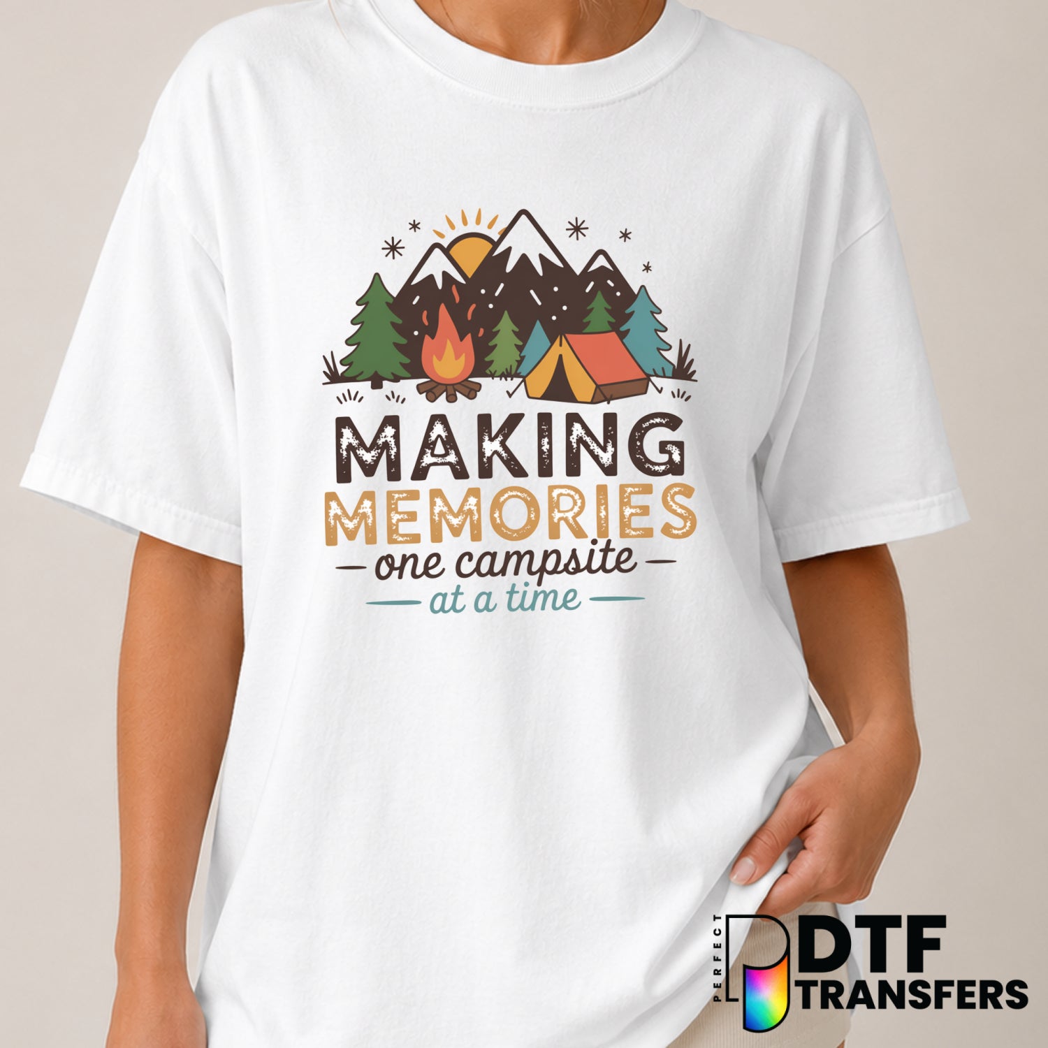 Making Memories One Campsite At A Time – Camping DTF Transfer (view 1 of 2) – by Perfect DTF Transfers – Premade DTF Trans...