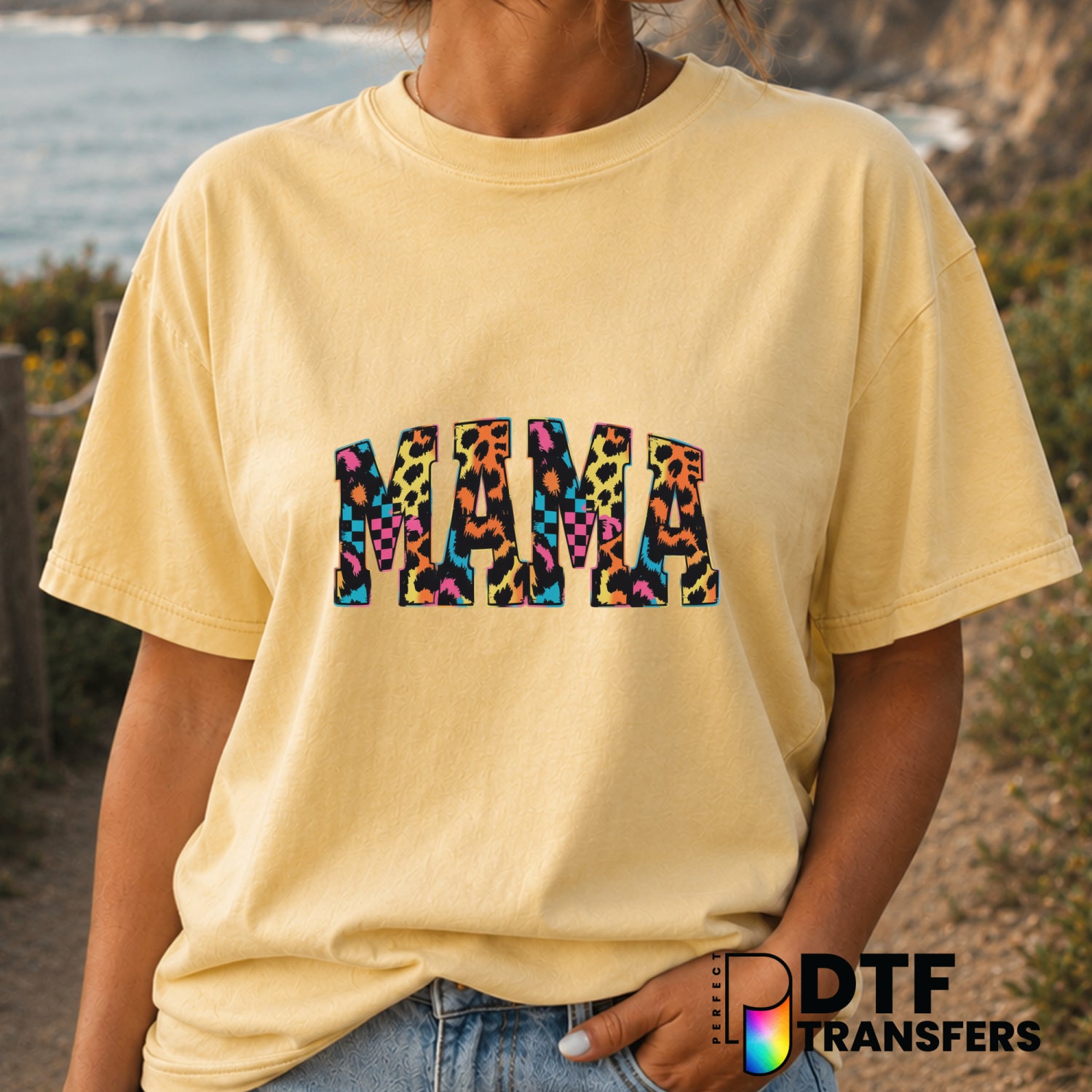 Mama Grunge Varsity Arch Checkered Leopard Mother's Day DTF Transfer (view 1 of 2) – by Perfect DTF Transfers – Premade DT...