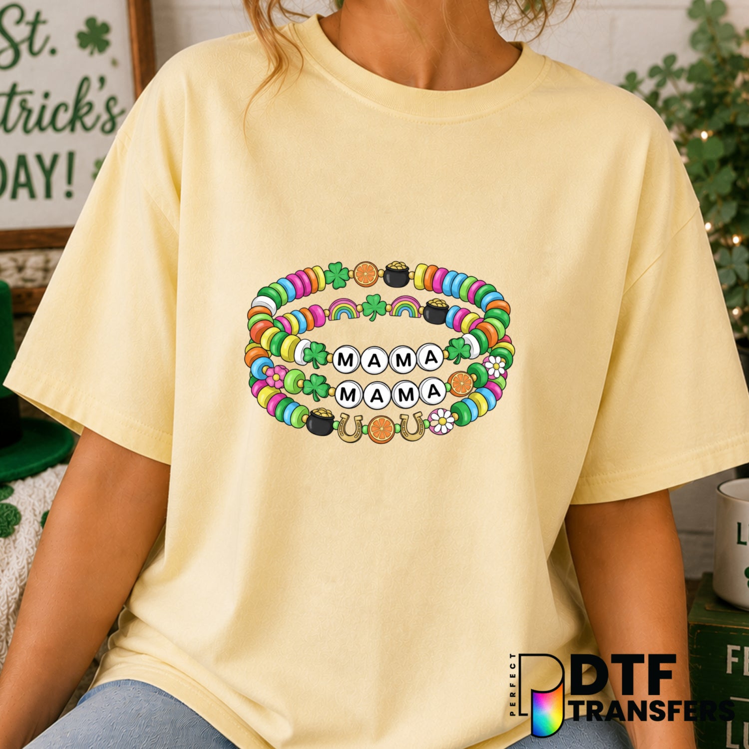 Mama Shamrock St. Patrick's Day DTF Transfer (view 1 of 2) – by Perfect DTF Transfers – Premade DTF Transfers – St. Patric...