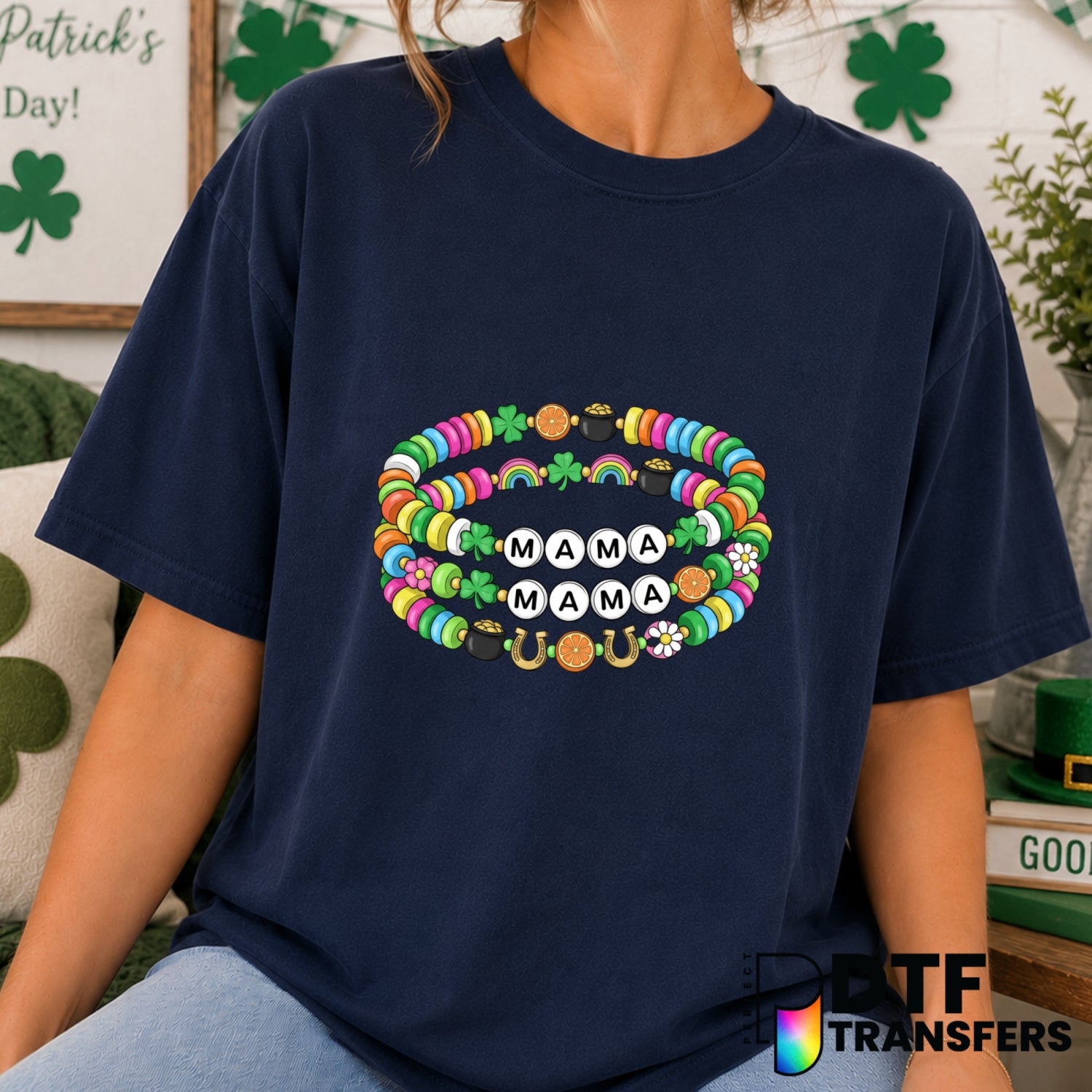 Mama Shamrock St. Patrick's Day DTF Transfer (view 2 of 2) – by Perfect DTF Transfers – Premade DTF Transfers – St. Patric...