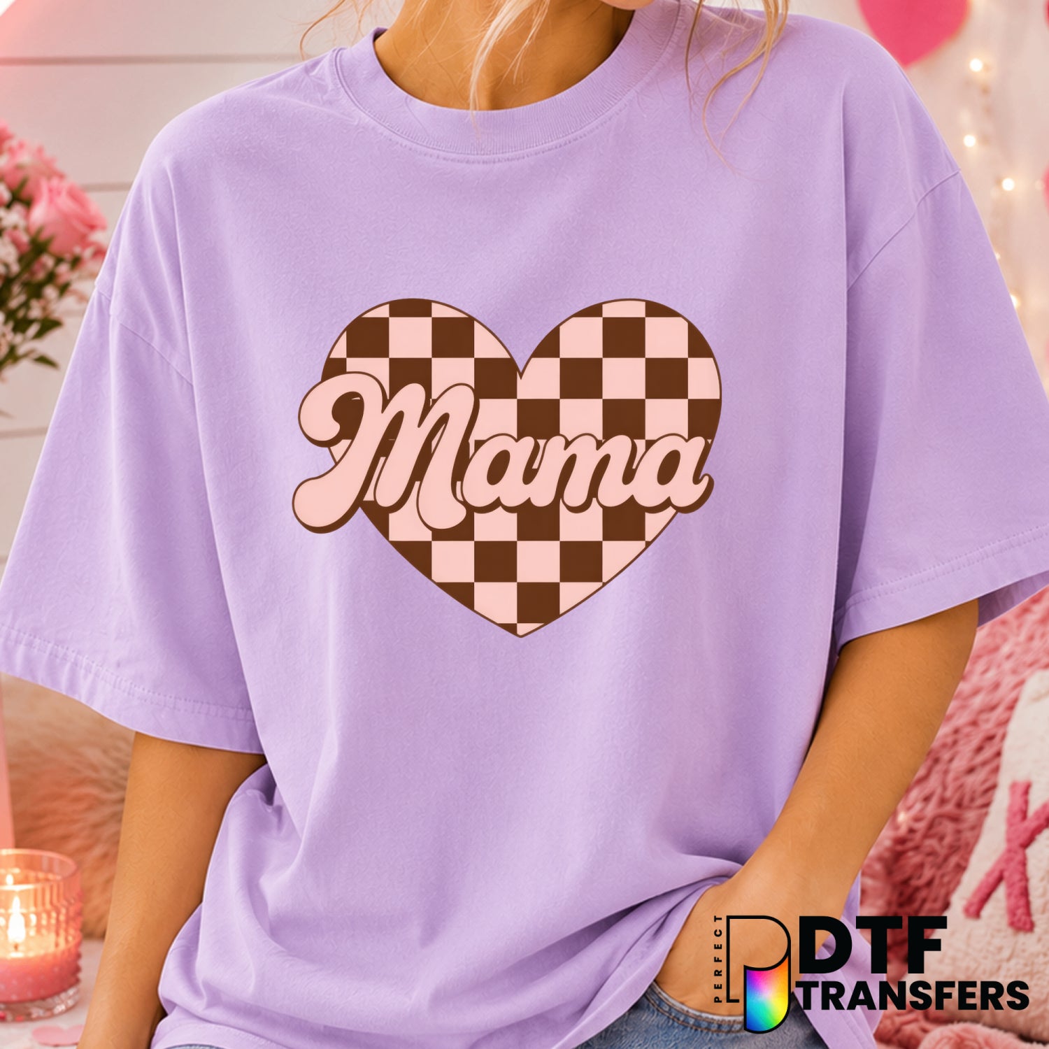 Mama – Valentine's Day DTF Transfer (view 2 of 2) – by Perfect DTF Transfers – Premade DTF Transfers – Valentine's Day, Love