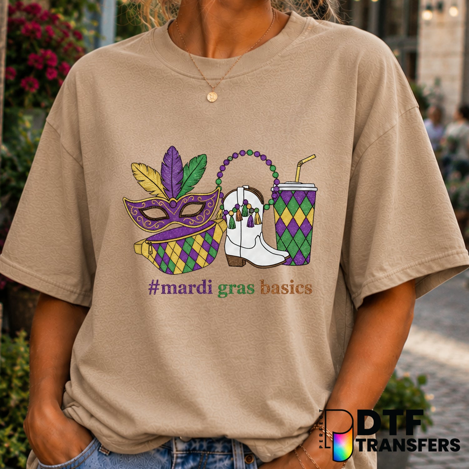 Mardi Gras Basics – Mardi Gras DTF Transfer (view 1 of 2) – by Perfect DTF Transfers – Premade DTF Transfers – Mardi Gras,...