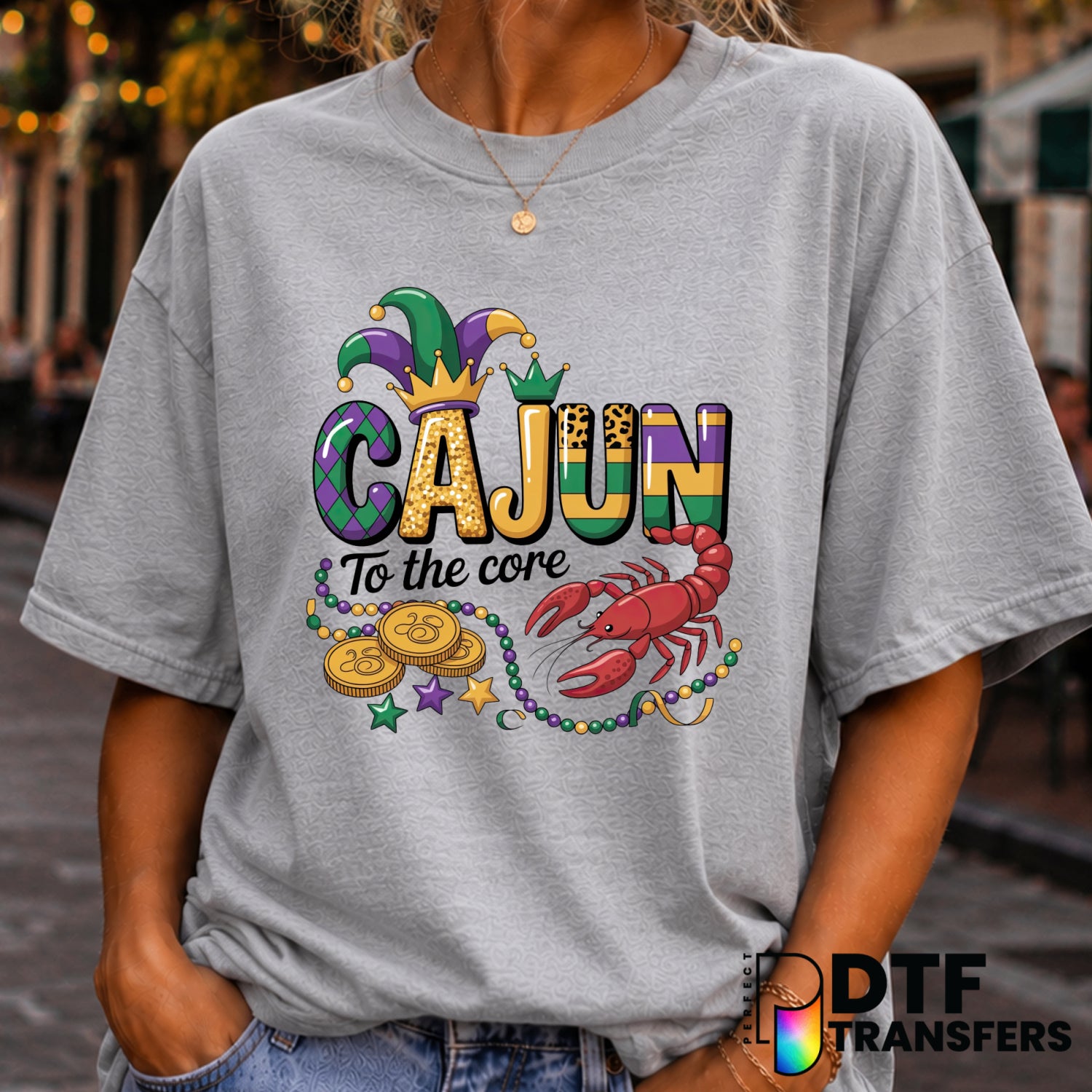 Mardi Gras Cajun to the Core – Mardi Gras DTF Transfer (view 2 of 2) – by Perfect DTF Transfers – Premade DTF Transfers –...