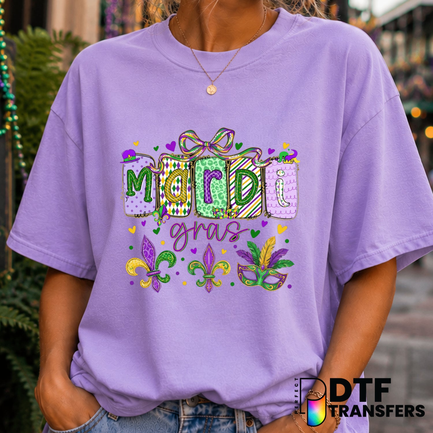 Mardi Gras – Mardi Gras DTF Transfer (view 1 of 2) – by Perfect DTF Transfers – Premade DTF Transfers – Mardi Gras, Festival