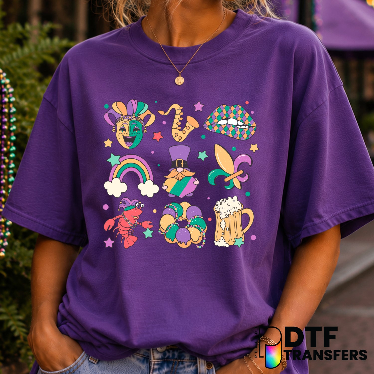 Mardi Gras – Mardi Gras DTF Transfer (view 2 of 2) – by Perfect DTF Transfers – Premade DTF Transfers – Mardi Gras, Festival