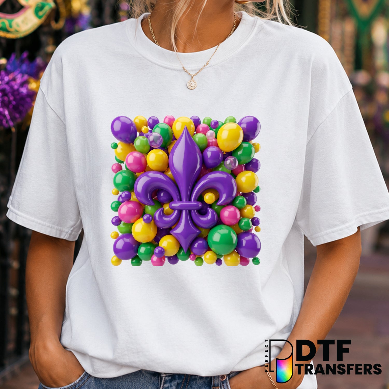 MARDI GRAS – Mardi Gras DTF Transfer (view 2 of 2) – by Perfect DTF Transfers – Premade DTF Transfers – Mardi Gras, Festival