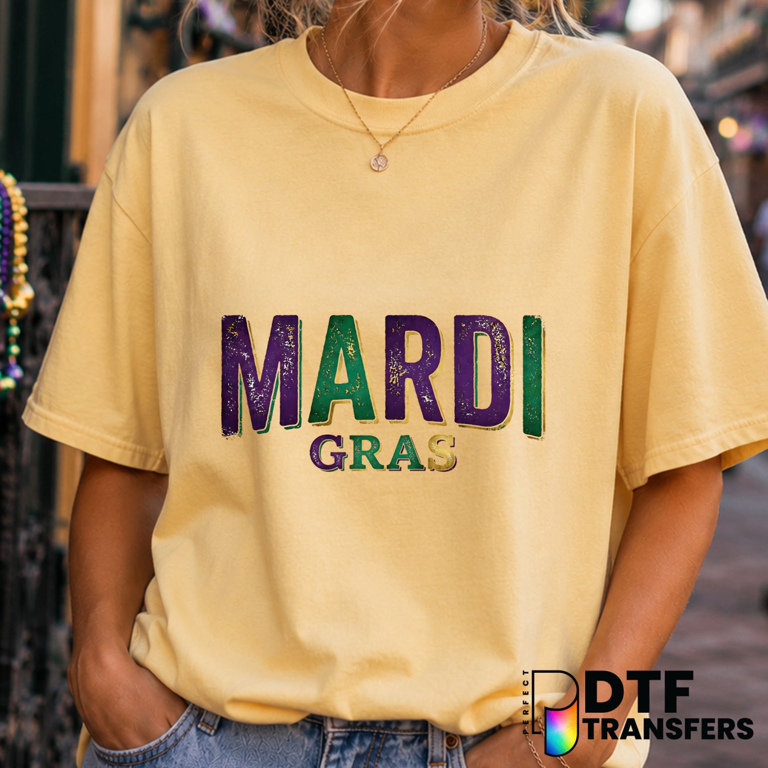 Mardi Gras Varsity Arch – DTF Transfer (view 1 of 2) – by Perfect DTF Transfers – Premade DTF Transfers – Mardi Gras, Fest...