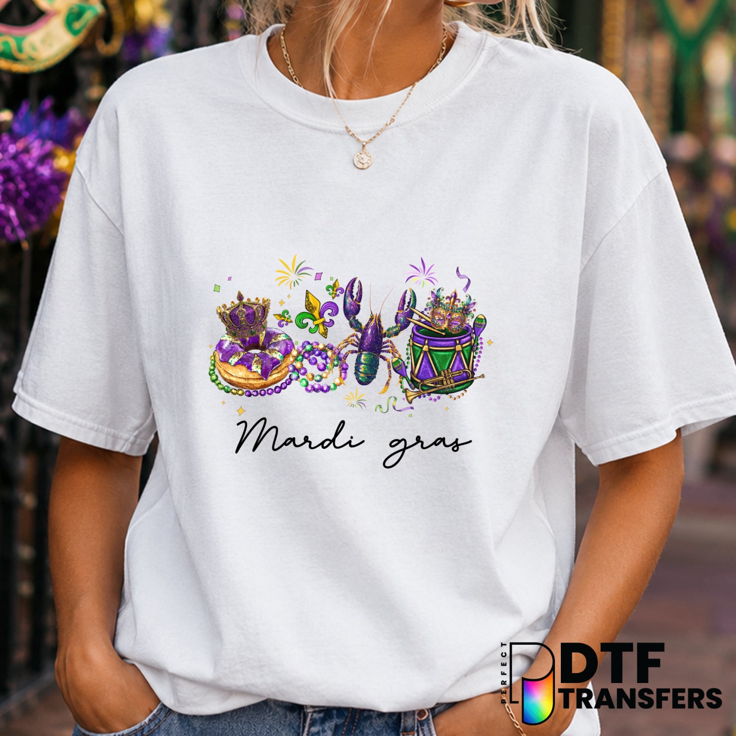 Mardi Gras Vibes – Mardi Gras DTF Transfer (view 2 of 2) – by Perfect DTF Transfers – Premade DTF Transfers – Mardi Gras,...