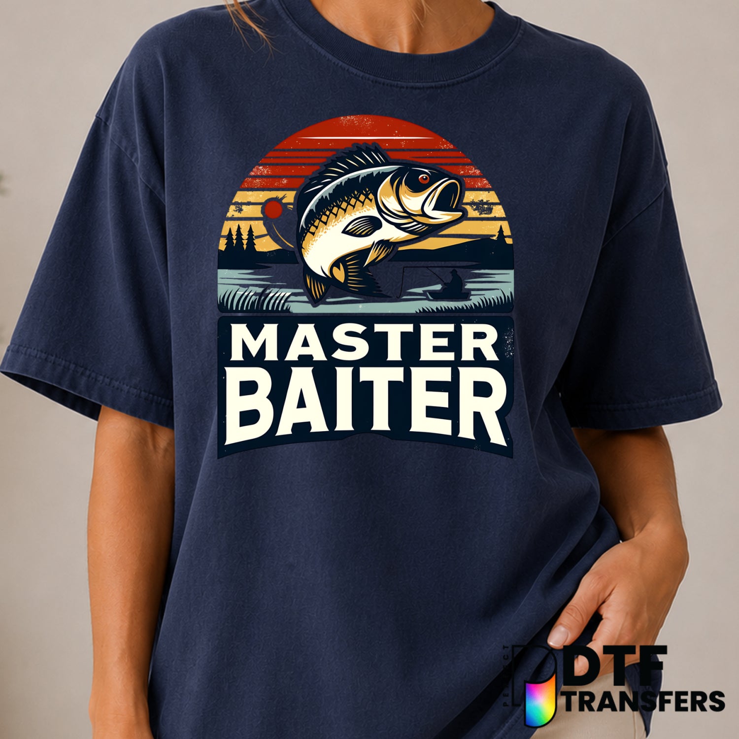 Master Baiter Fishing Bass – DTF Transfer (view 1 of 2) – by Perfect DTF Transfers – Premade DTF Transfers – Fishing, Outdoor