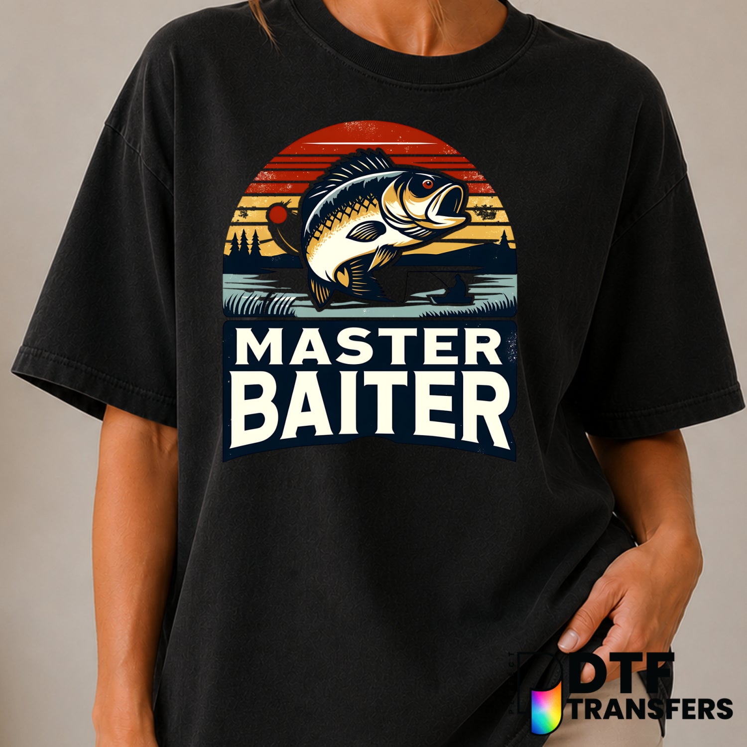 Master Baiter Fishing Bass – DTF Transfer (view 2 of 2) – by Perfect DTF Transfers – Premade DTF Transfers – Fishing, Outdoor