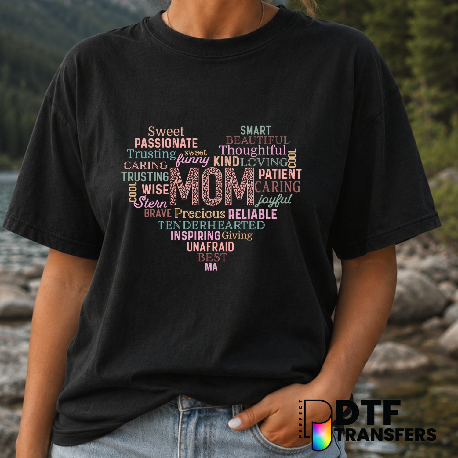 MOM Leopard Print Floral – Mother's Day DTF Transfer (view 2 of 2) – by Perfect DTF Transfers – Premade DTF Transfers – Mo...