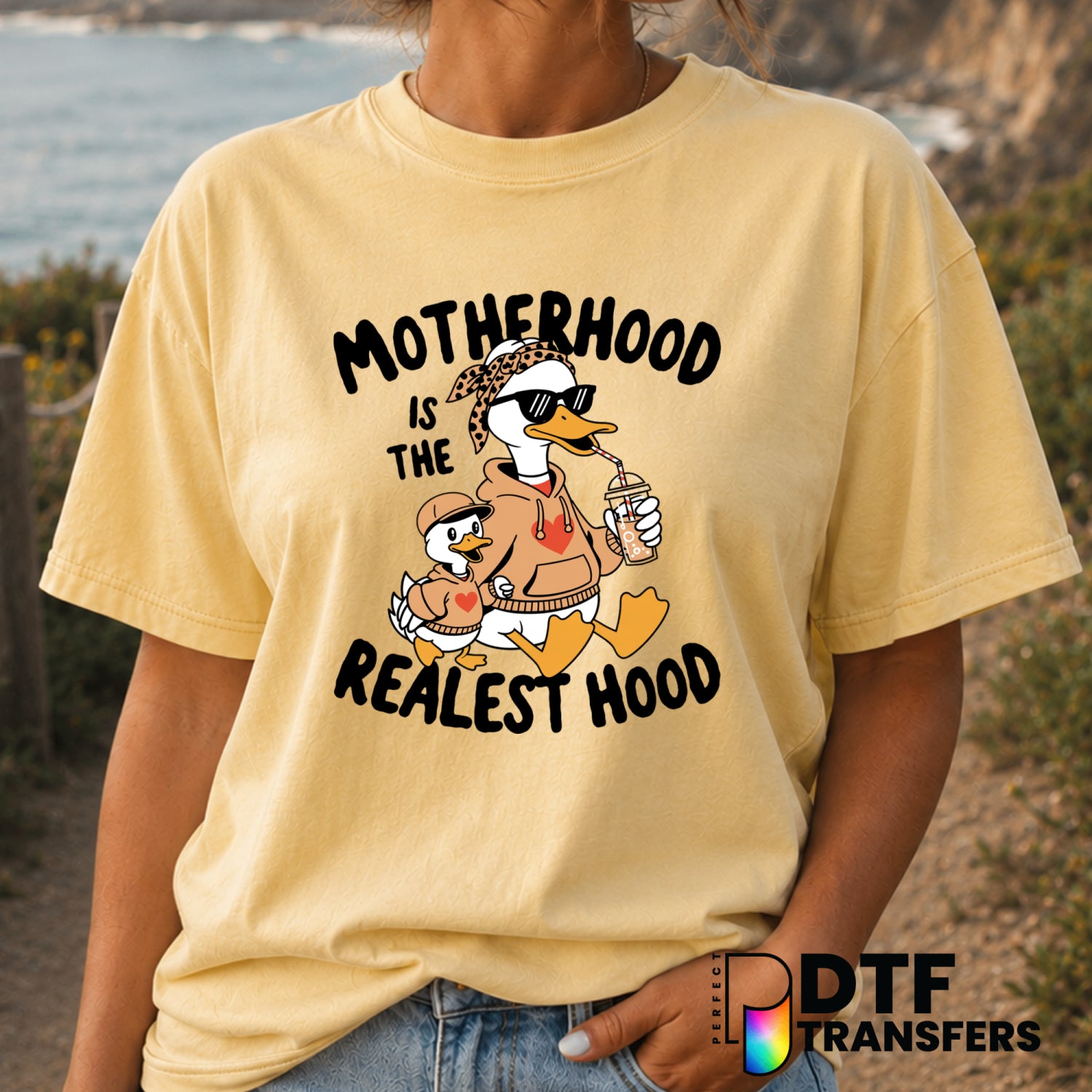 Motherhood Is The Realist Hood Leopard Mama – Mother's Day DTF Transfer (view 1 of 2) – by Perfect DTF Transfers – Premade...