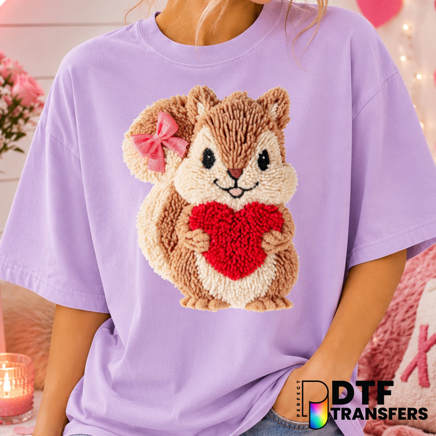 My Heart Belongs To My Squirrel – Valentine's Day DTF Transfer (view 1 of 2) – by Perfect DTF Transfers – Premade DTF Tran...