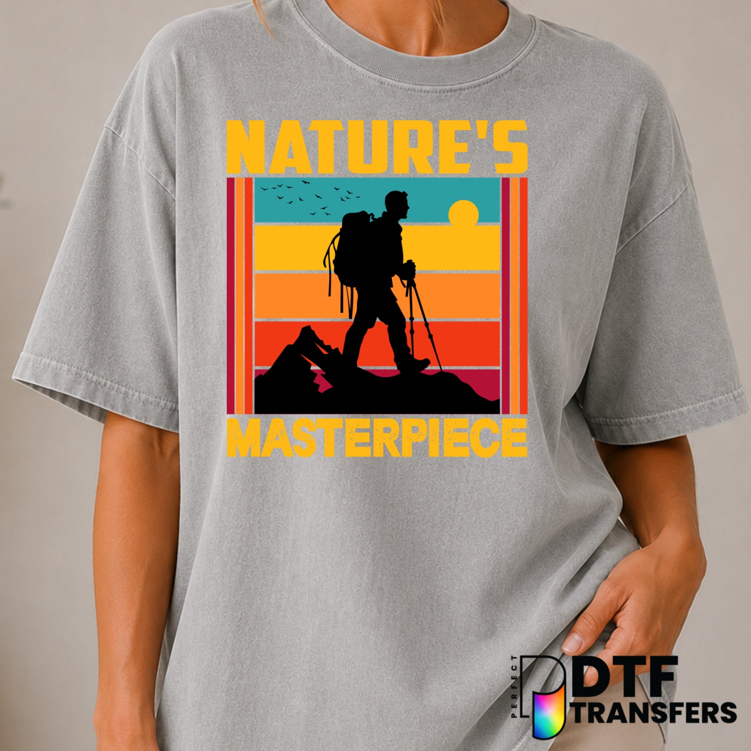 NATURE'S MASTERPIECE – Hiking DTF Transfer (view 2 of 2) – by Perfect DTF Transfers – Premade DTF Transfers – Hiking, Outdoor