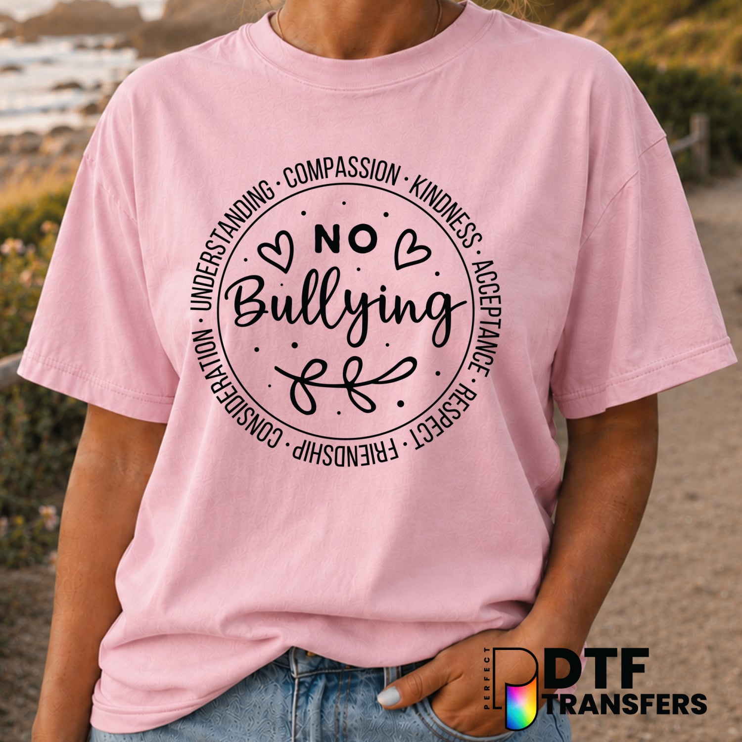 NO BULLYING – Anti-Bullying DTF Transfer (view 1 of 2) – by Perfect DTF Transfers – Premade DTF Transfers – Anti-Bullying,...