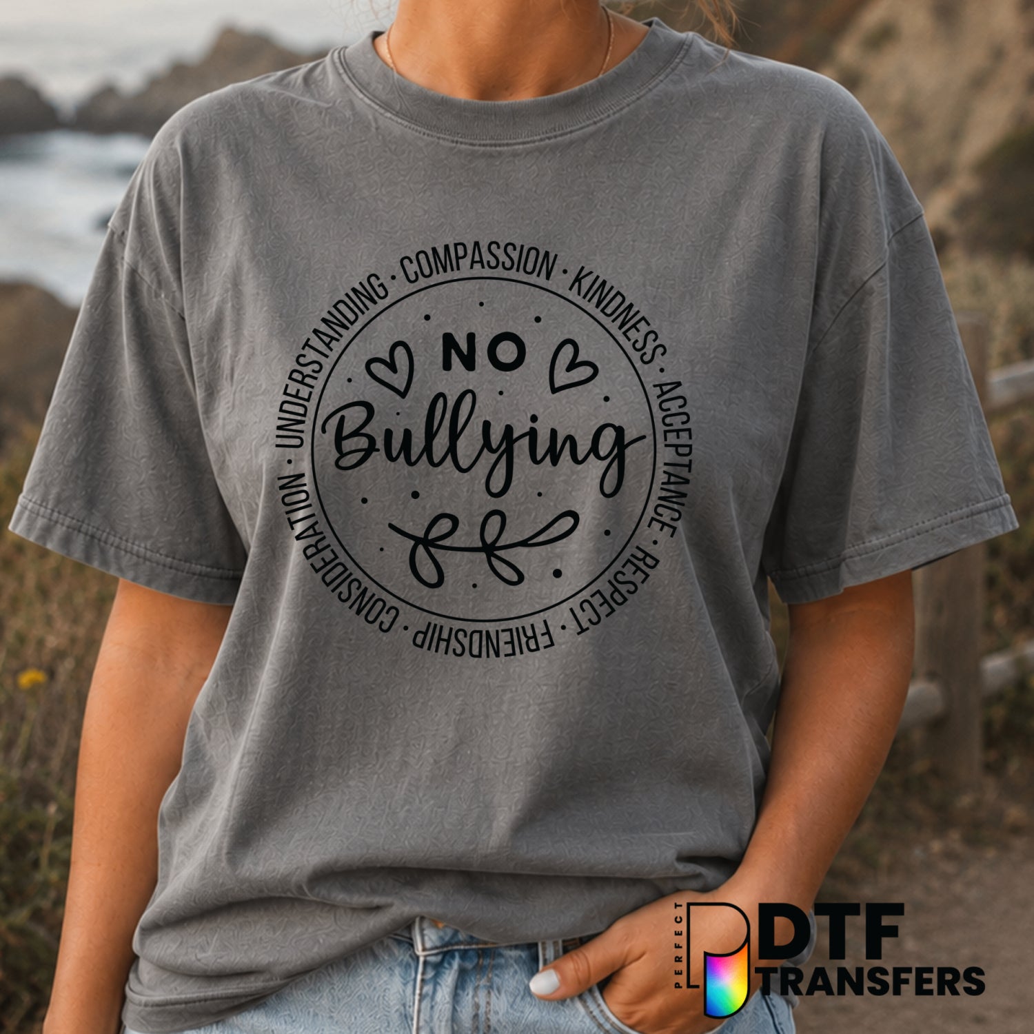 NO BULLYING – Anti-Bullying DTF Transfer (view 2 of 2) – by Perfect DTF Transfers – Premade DTF Transfers – Anti-Bullying,...