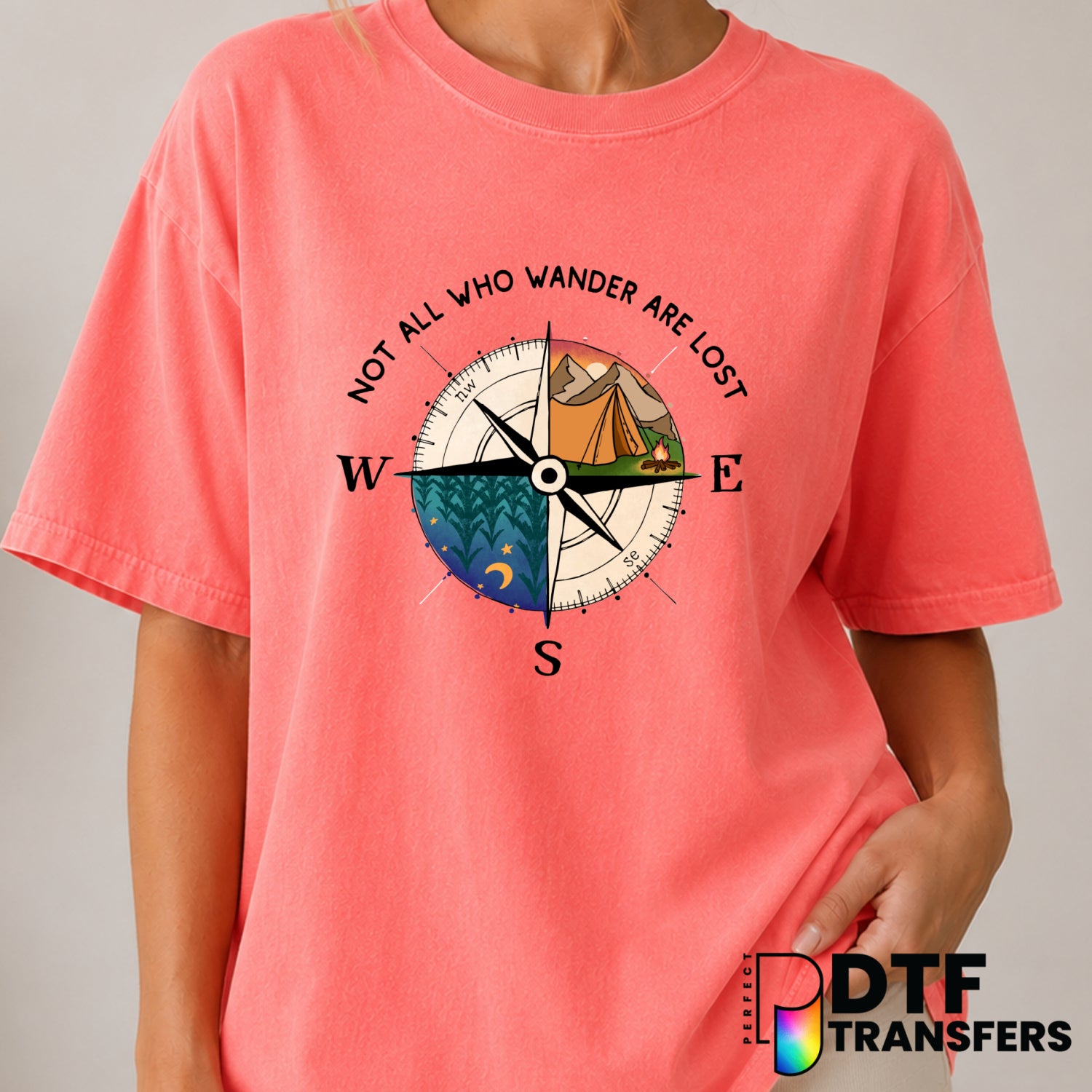 Not All Who Wander Are Lost – Camping DTF Transfer (view 1 of 2) – by Perfect DTF Transfers – Premade DTF Transfers – Camp...
