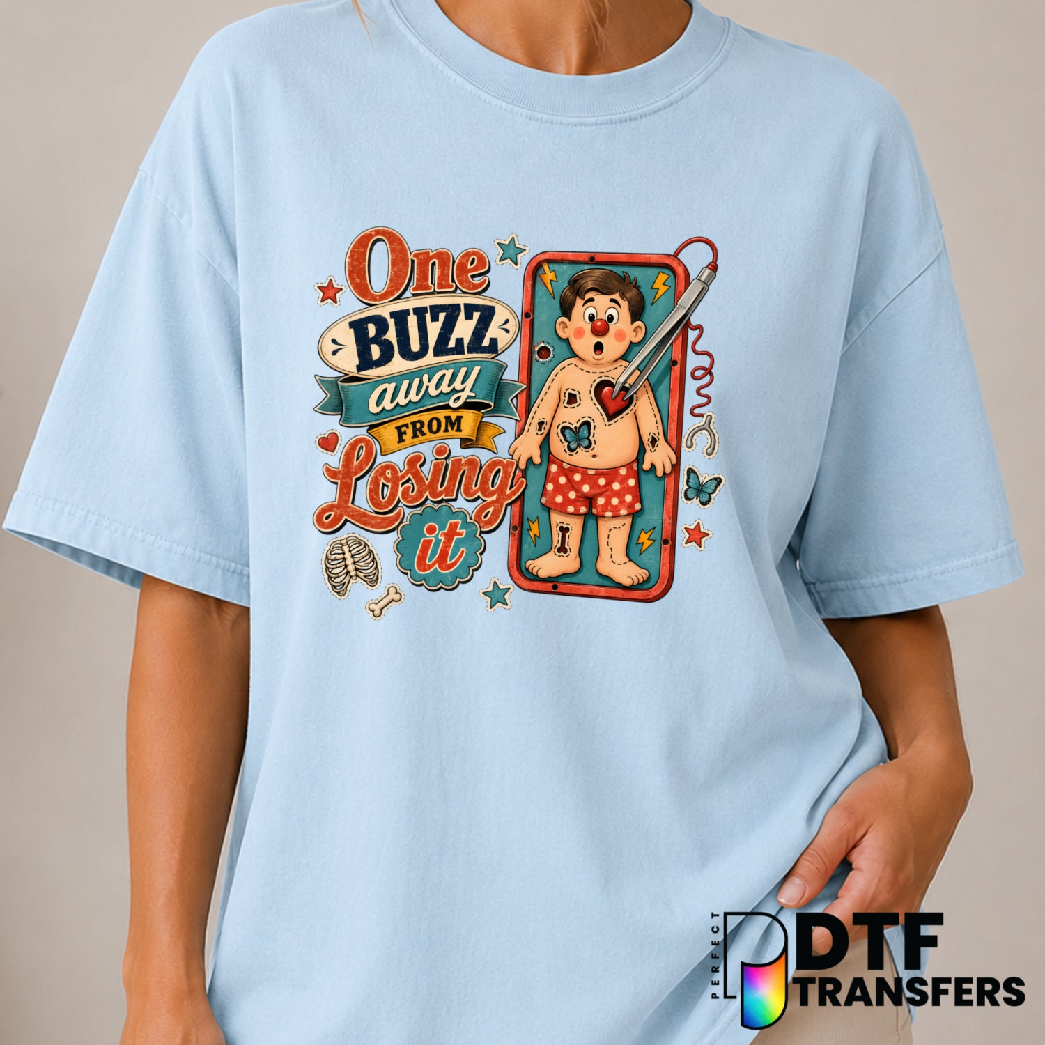 One Buzz Away From Losing It Mental Heath Awareness Operation – Mental Health Awareness DTF Transfer (view 2 of 2) – by Pe...