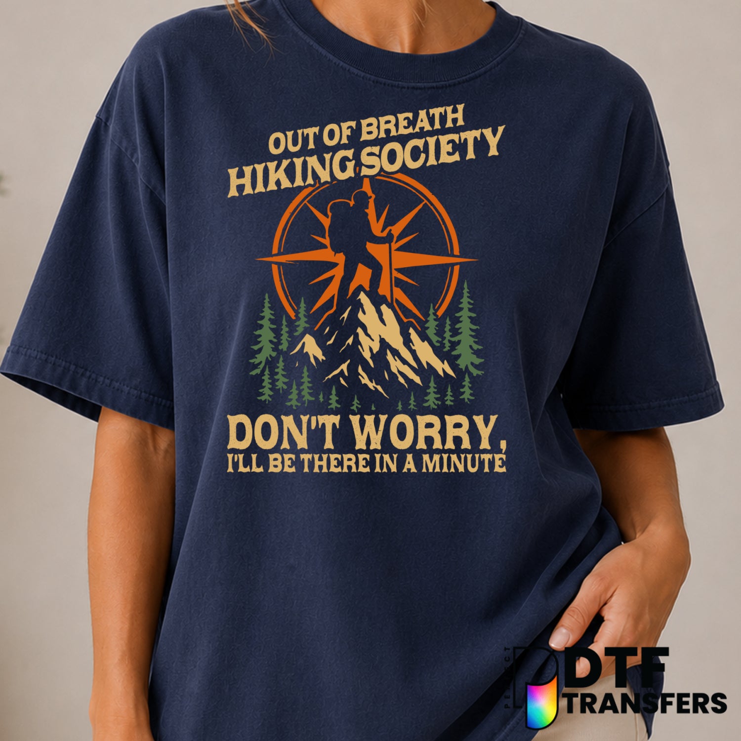 Out Of Breath Hiking Society – Hiking DTF Transfer (view 1 of 2) – by Perfect DTF Transfers – Premade DTF Transfers – Hiki...