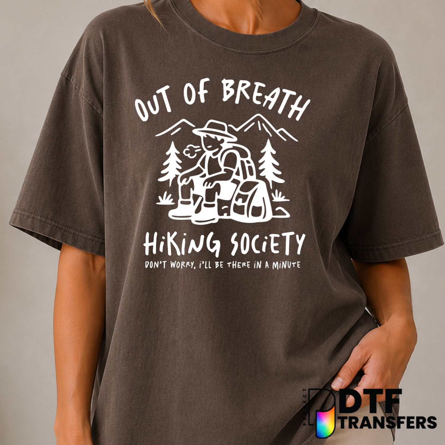 Out Of Breath Hiking Society – Hiking DTF Transfer (view 2 of 2) – by Perfect DTF Transfers – Premade DTF Transfers – Hiki...