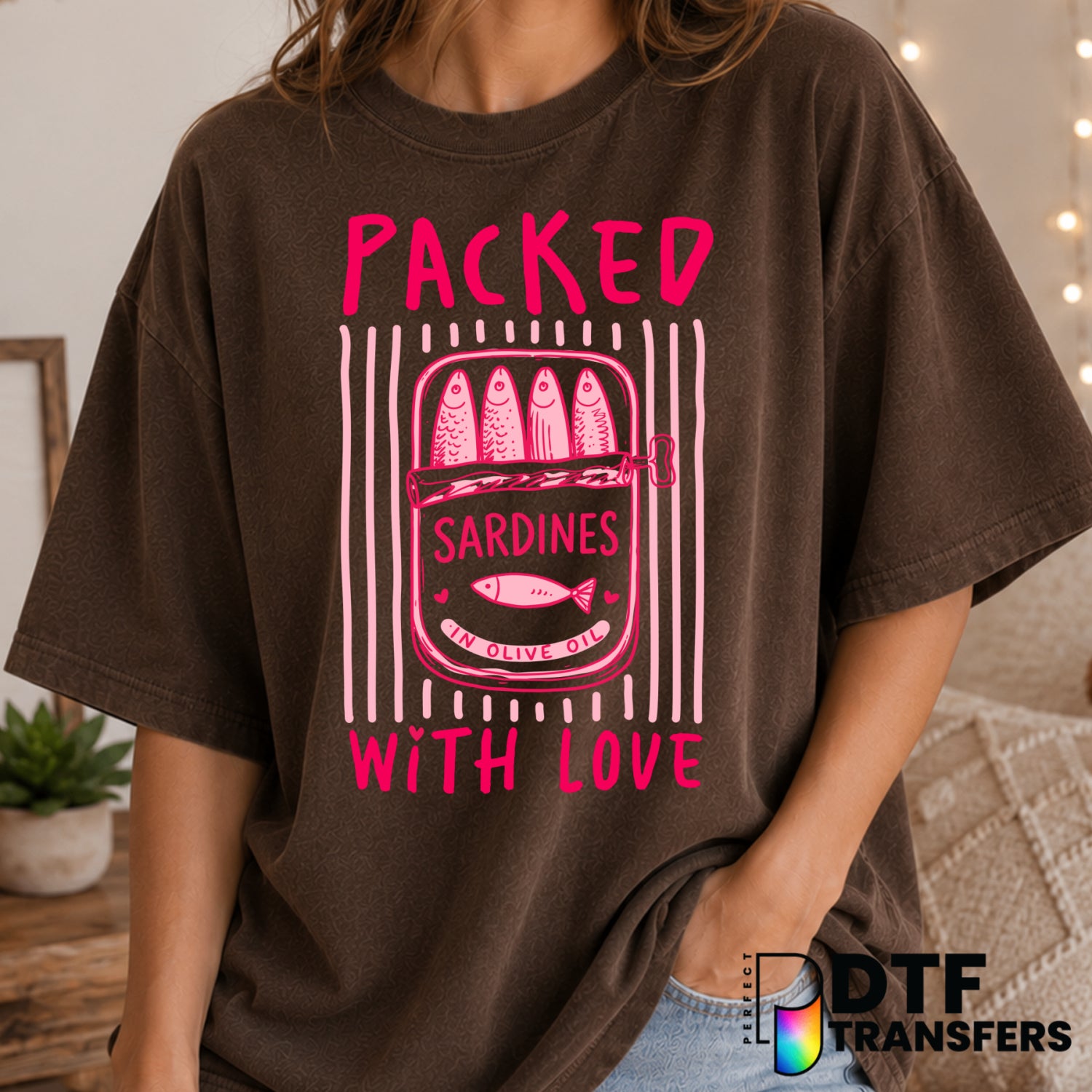 Packed With Love Sardines – Valentine's Day DTF Transfer (view 1 of 2) – by Perfect DTF Transfers – Premade DTF Transfers...
