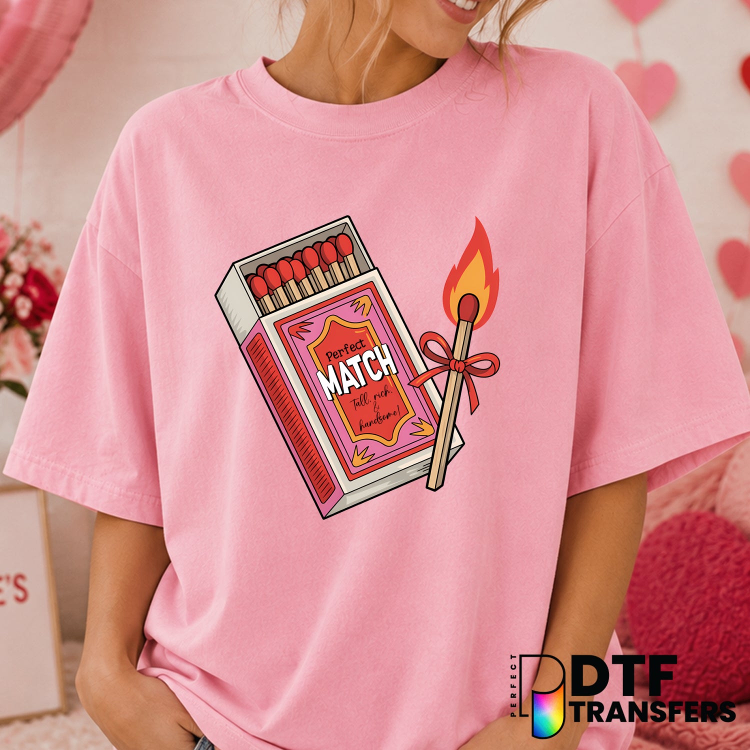 Perfect Match – Valentine's Day DTF Transfer (view 1 of 2) – by Perfect DTF Transfers – Premade DTF Transfers – Valentine'...
