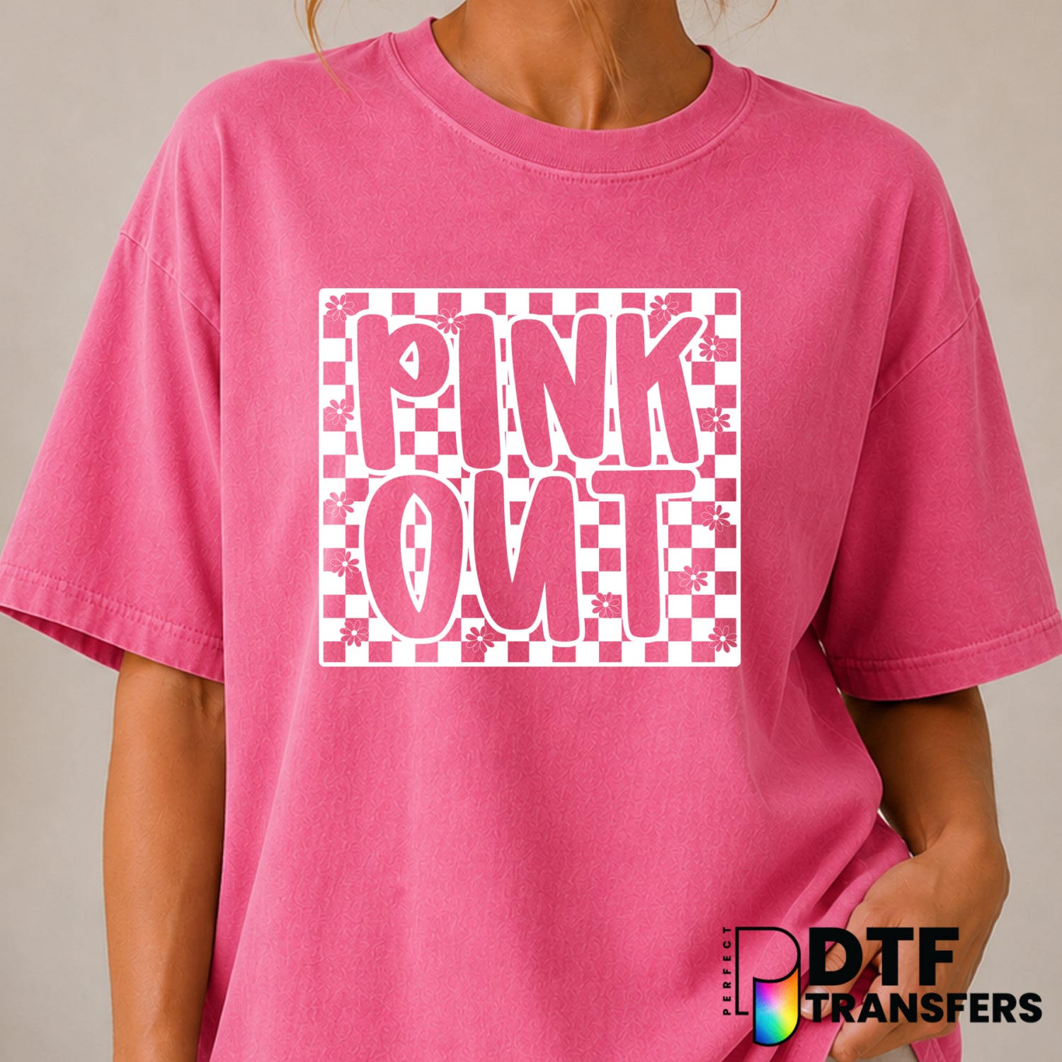 Pink Out Cancer Awareness – DTF Transfer (view 1 of 2) – by Perfect DTF Transfers – Premade DTF Transfers – Cancer Awarene...