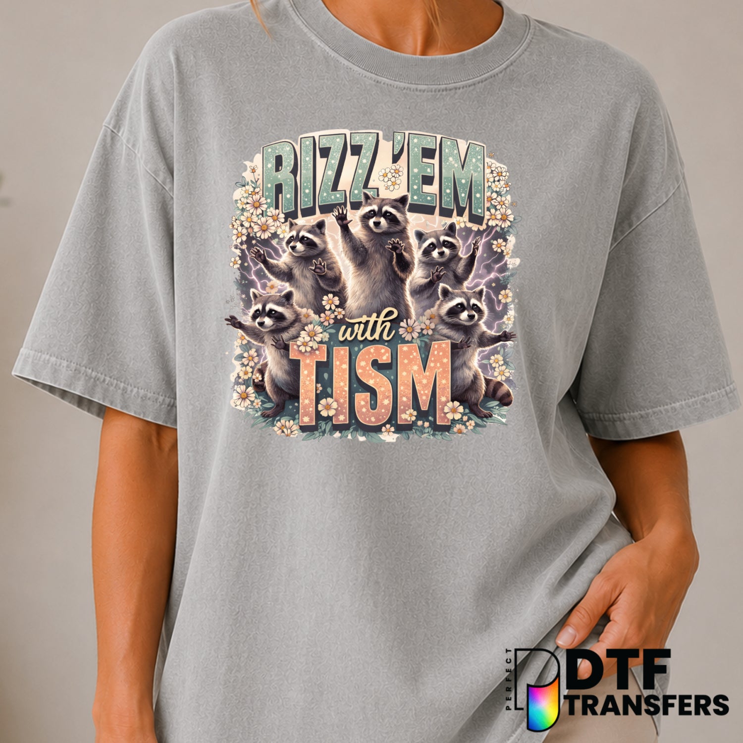 Rizz 'Em With Tism – Autism Awareness DTF Transfer (view 1 of 2) – by Perfect DTF Transfers – Premade DTF Transfers – Auti...